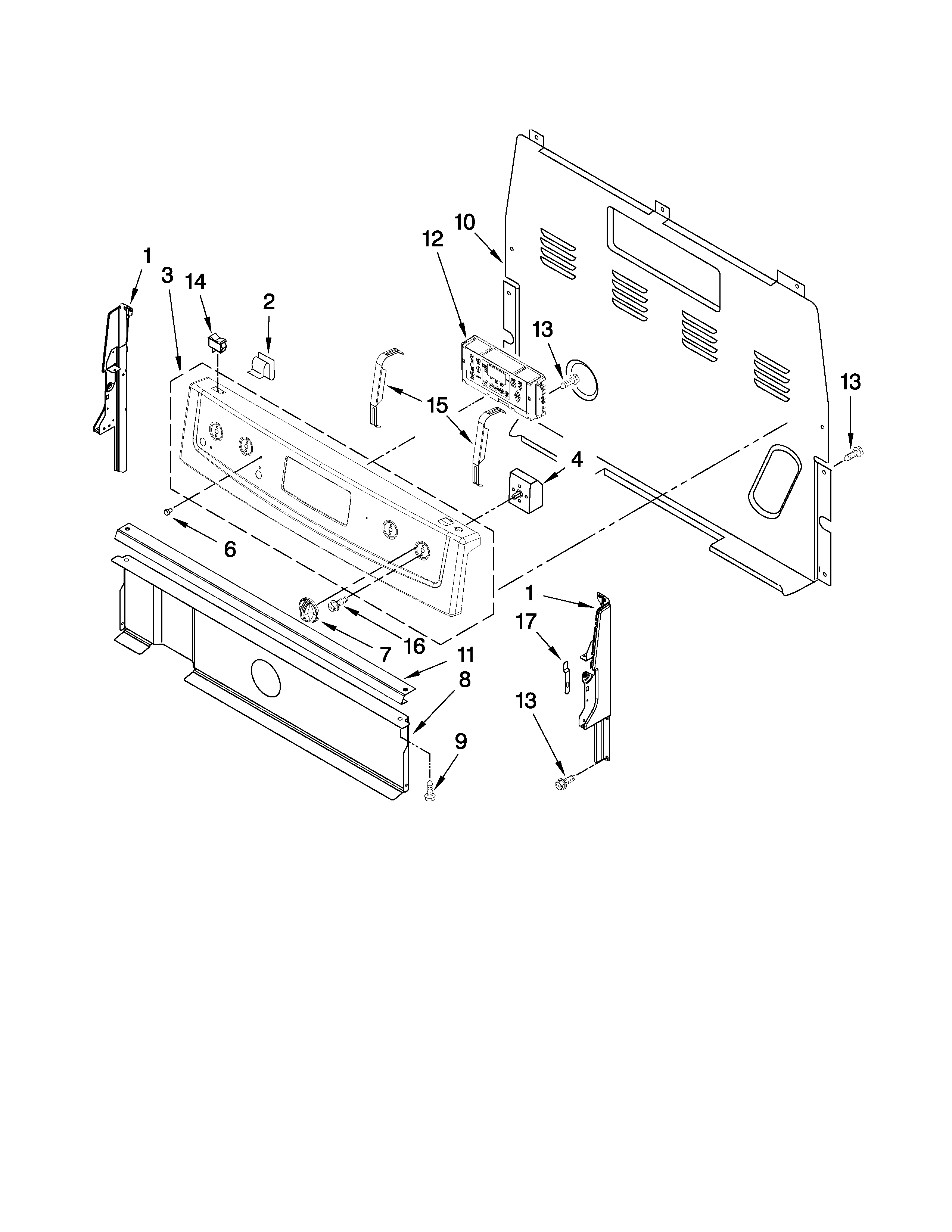 Maytag MER7775WS0 control panel parts diagram