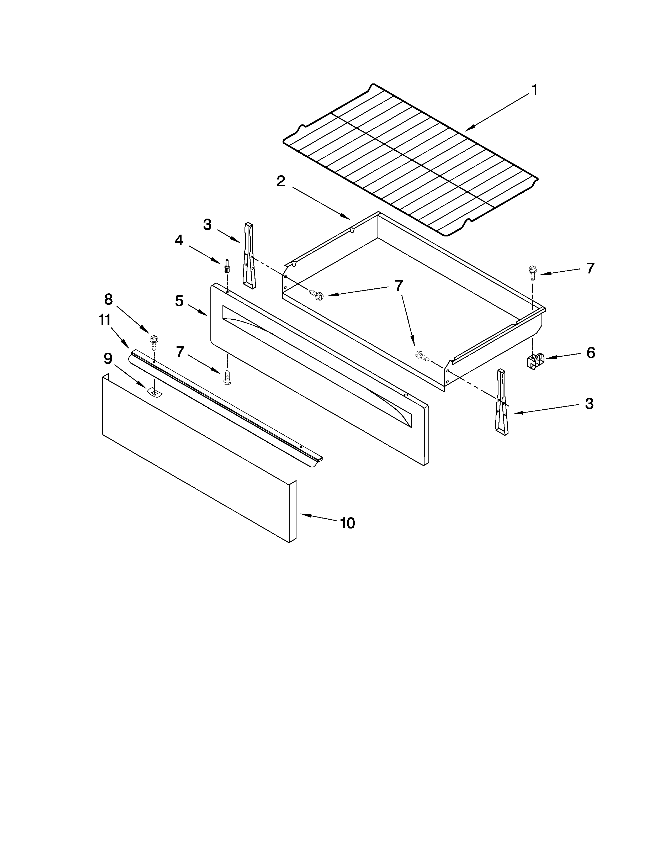 Maytag MER7775WS0 drawer & broiler parts diagram