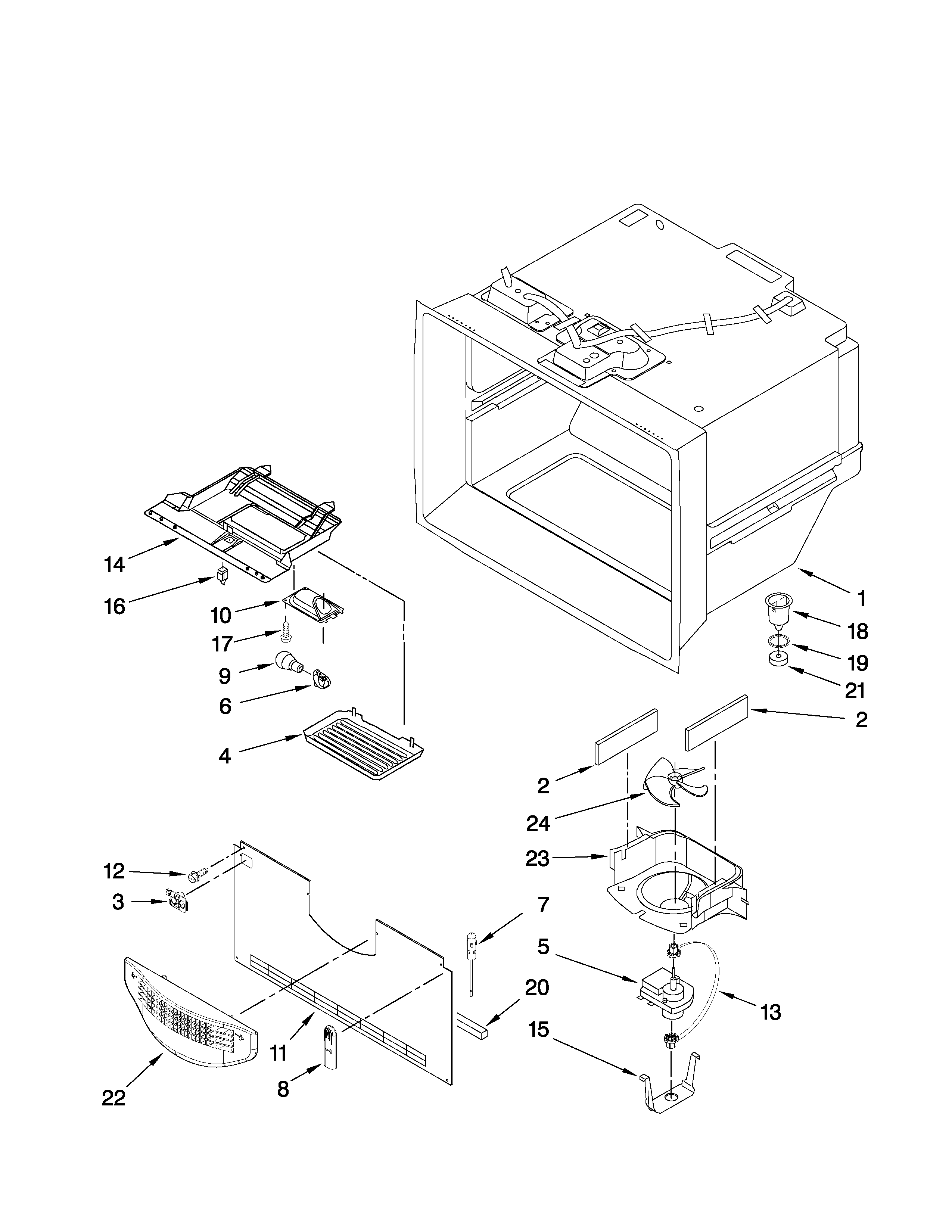 Maytag MBF2254HEW4 freezer liner parts diagram
