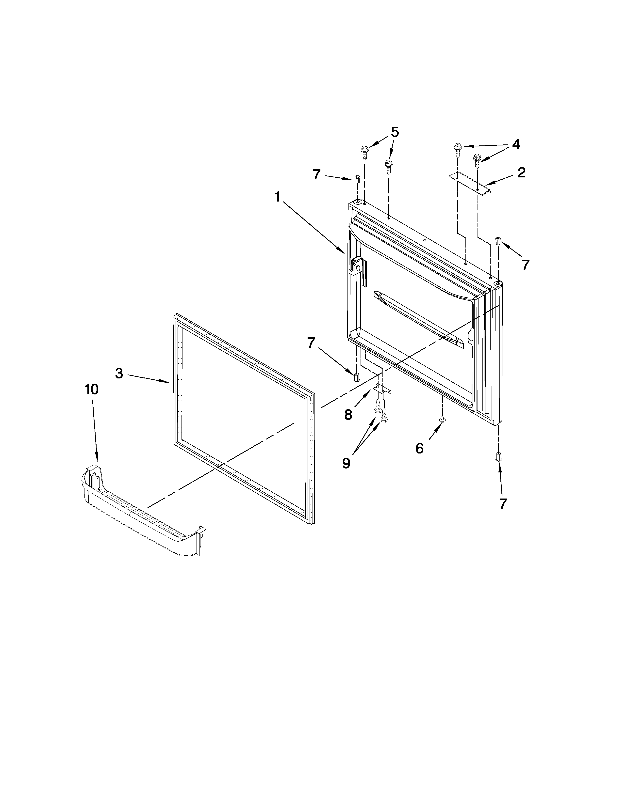 Maytag MBF2254HEW4 freezer door parts diagram