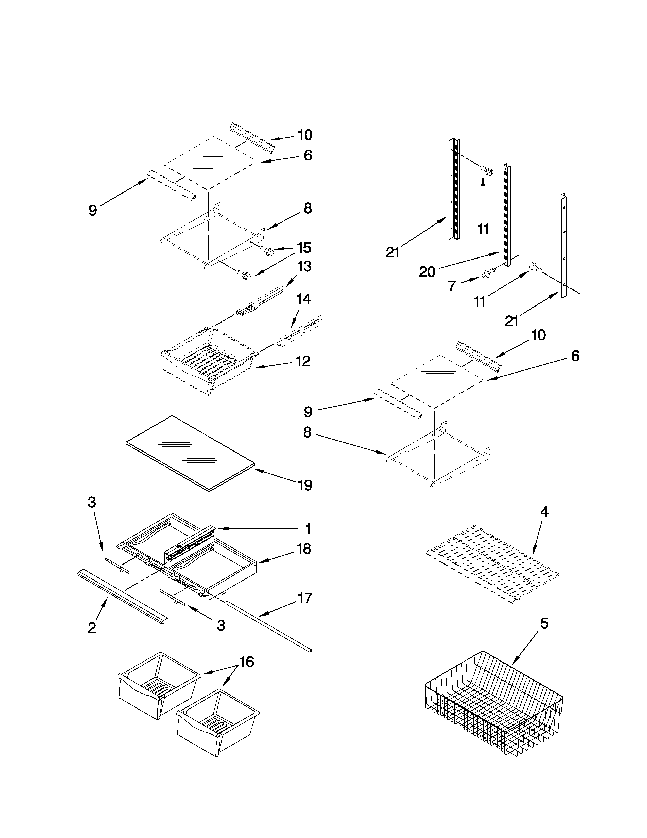 Maytag MBF2254HEW4 shelf parts diagram
