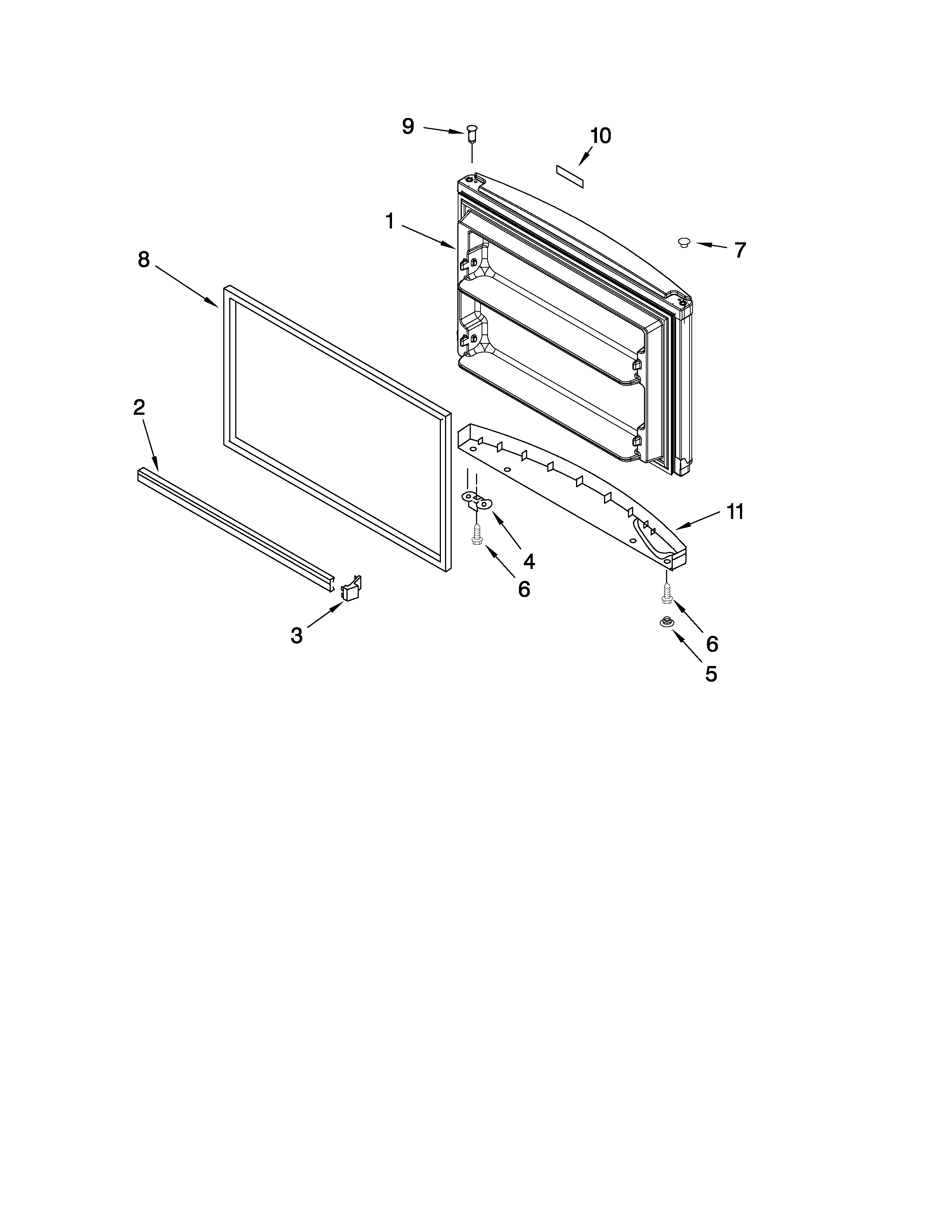 Gladiator GARF19XXVK02 top door diagram