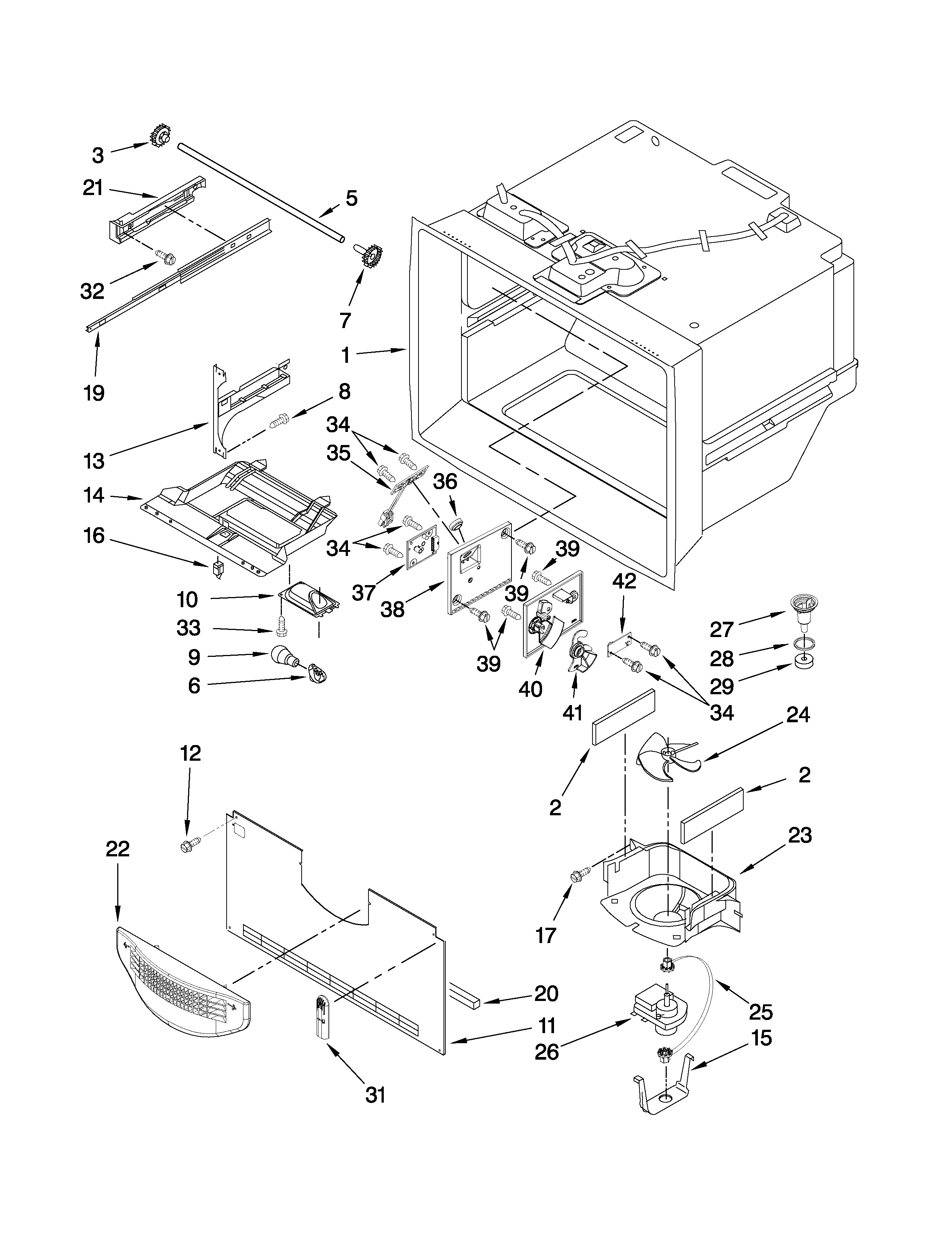 Whirlpool GI7FVCXWY01 freezer liner parts diagram