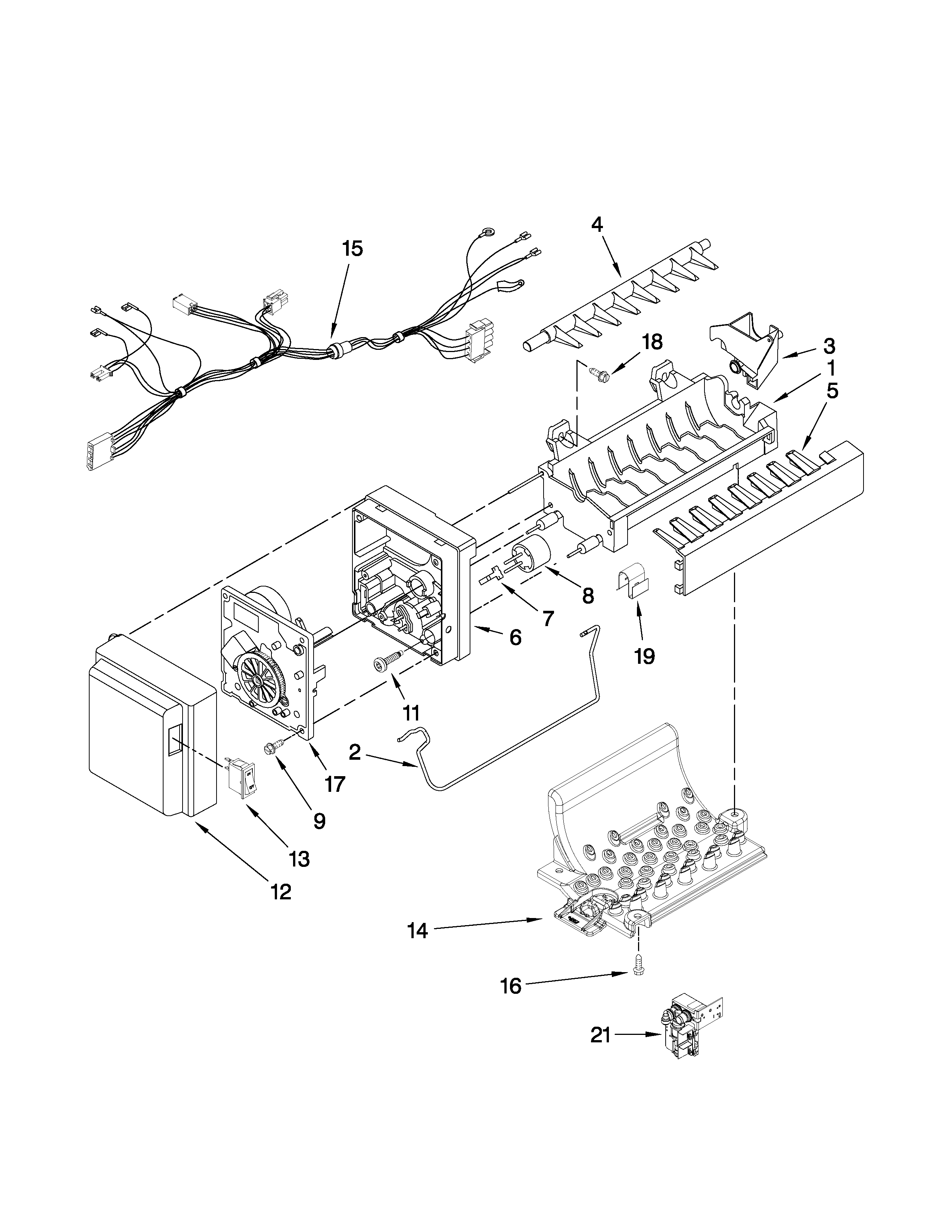 Whirlpool GI7FVCXWY01 icemaker parts diagram