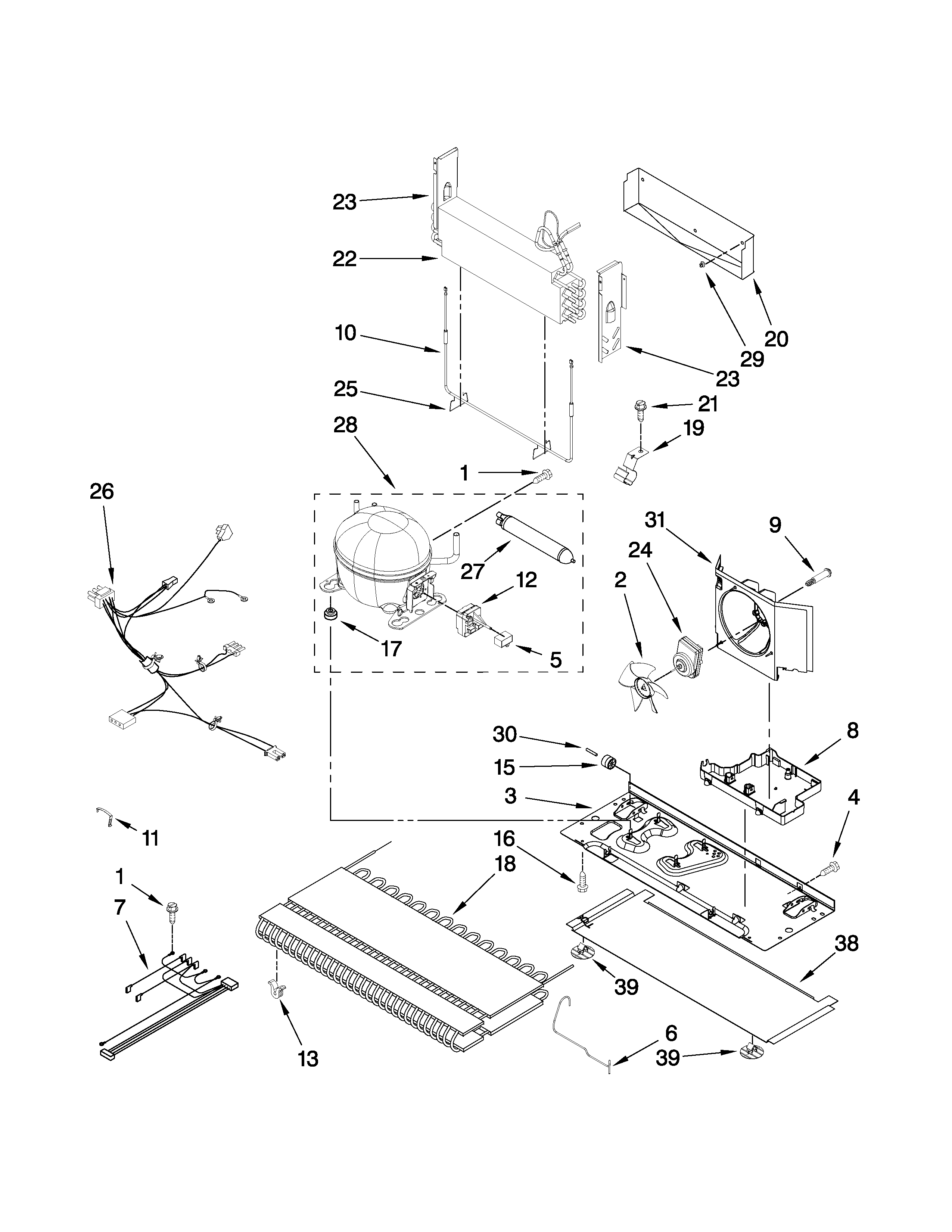 Whirlpool GX5SHDXVD01 unit parts diagram