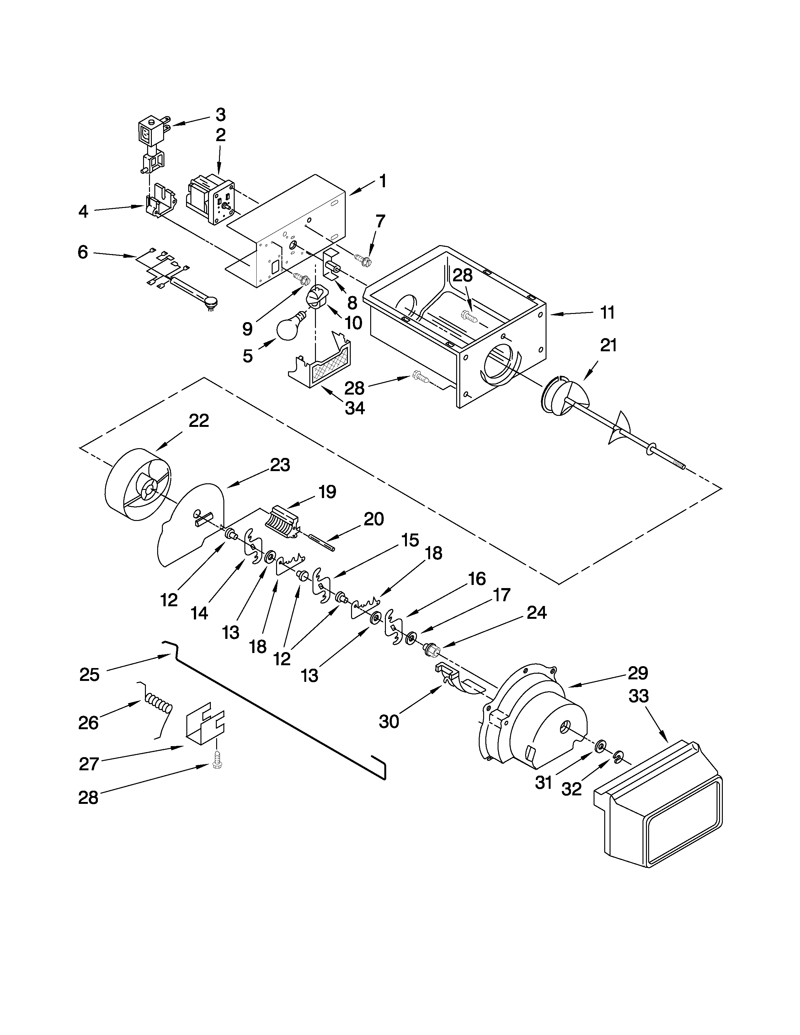 Whirlpool BRS62BBBNA00 motor an diagram