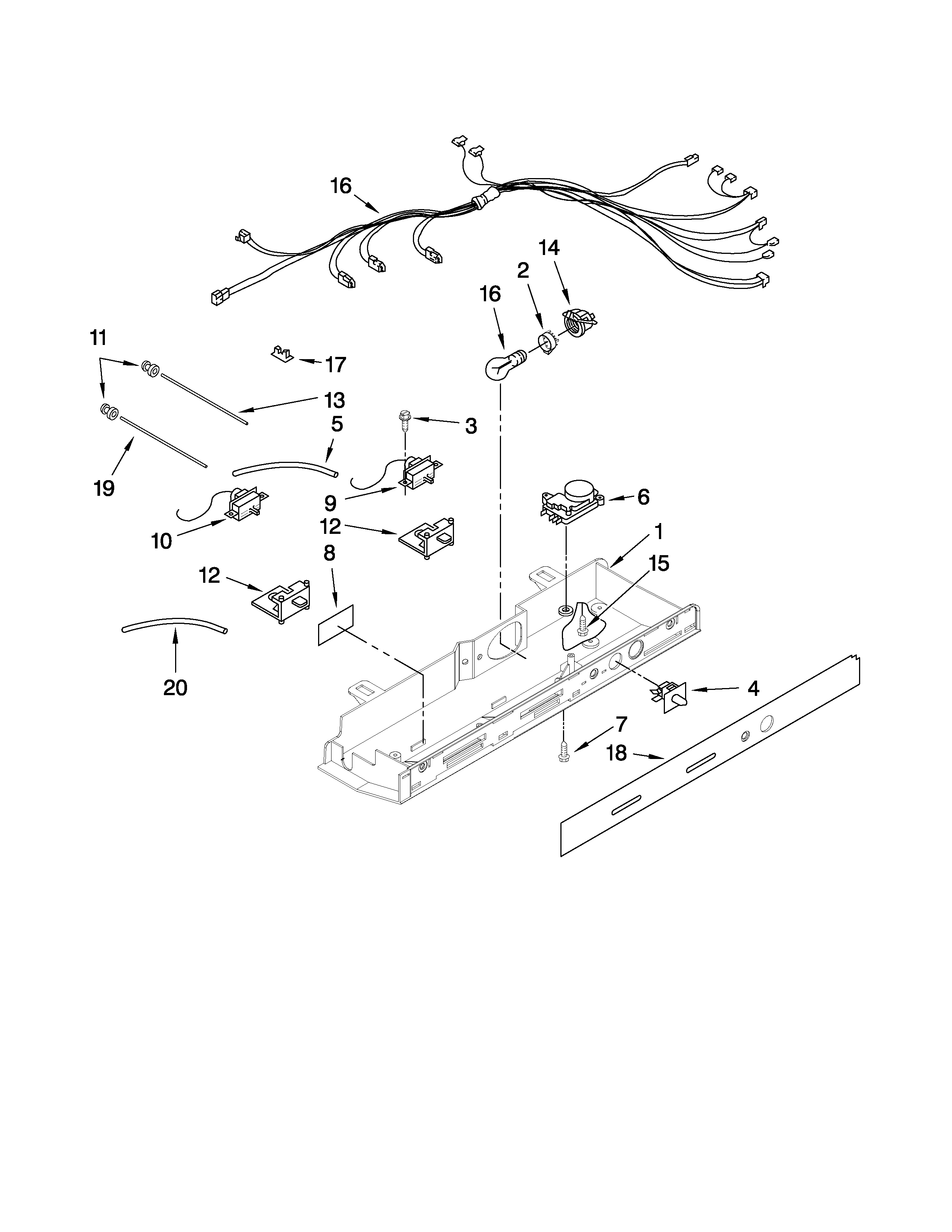 Whirlpool BRS62BBBNA00 control parts diagram