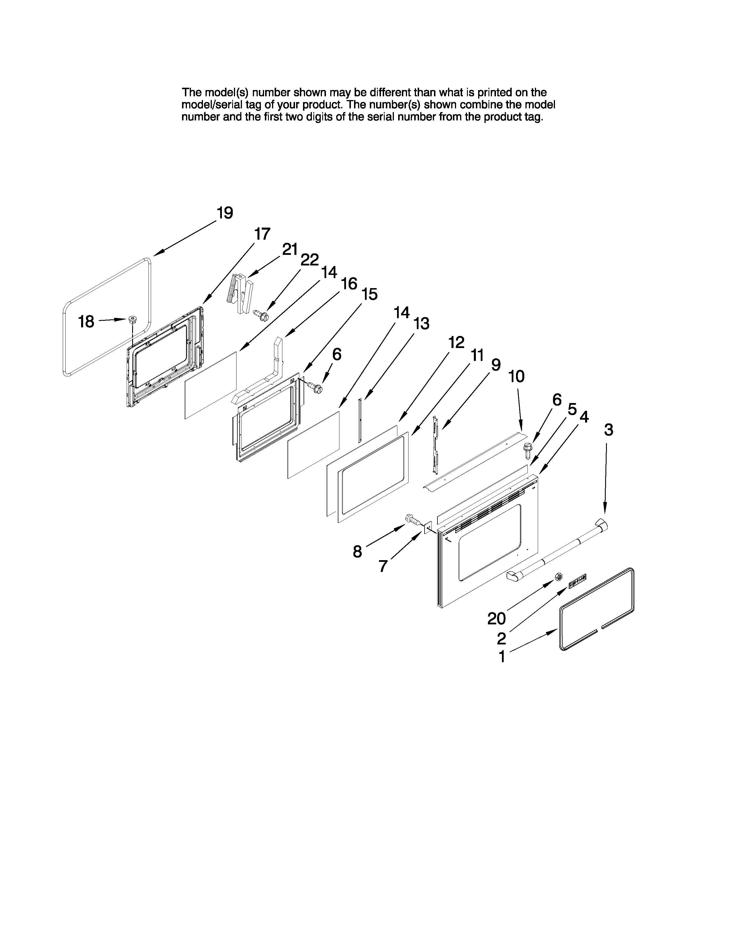 Jenn-Air JGR8890ADP21 lower door parts diagram