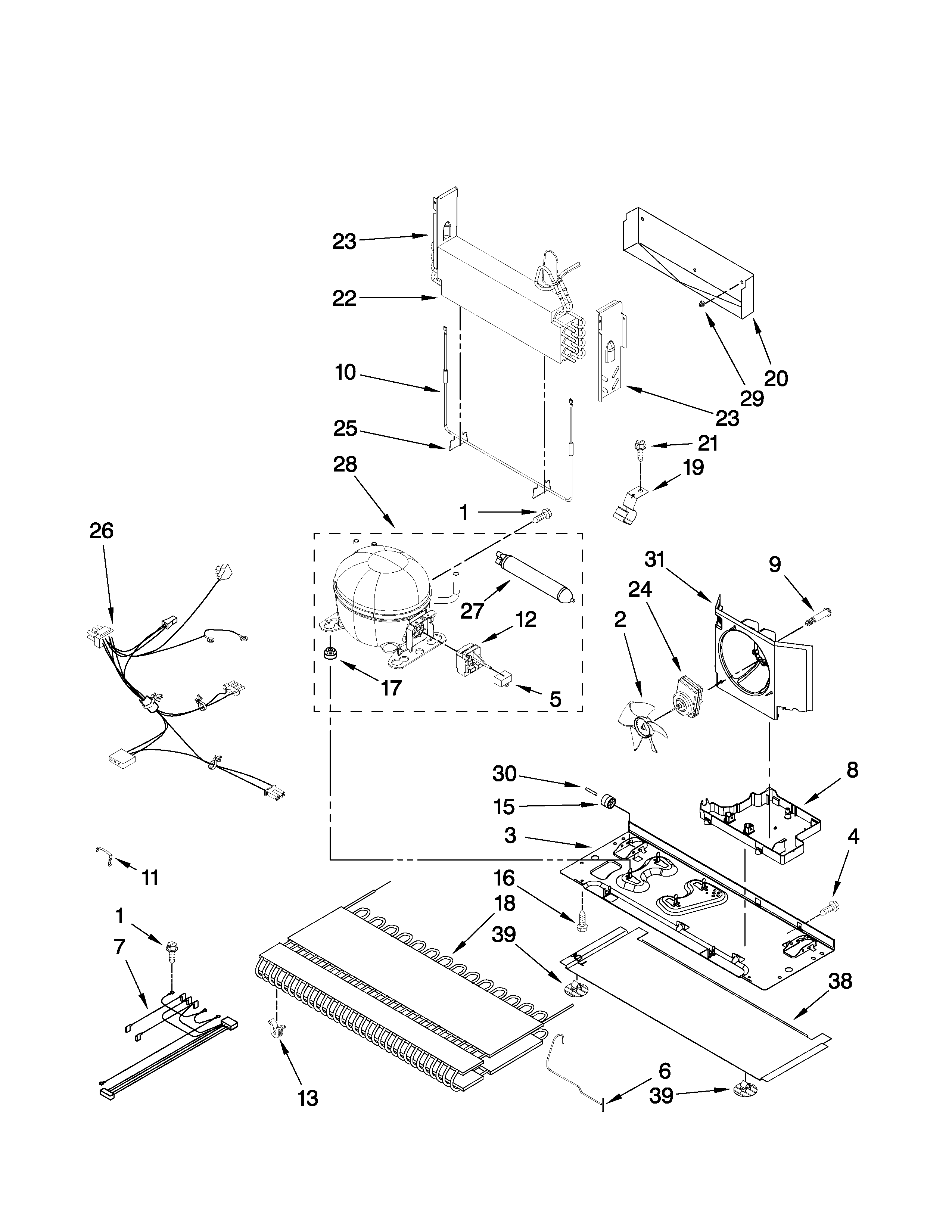Whirlpool GX5SHTXVQ01 unit parts diagram