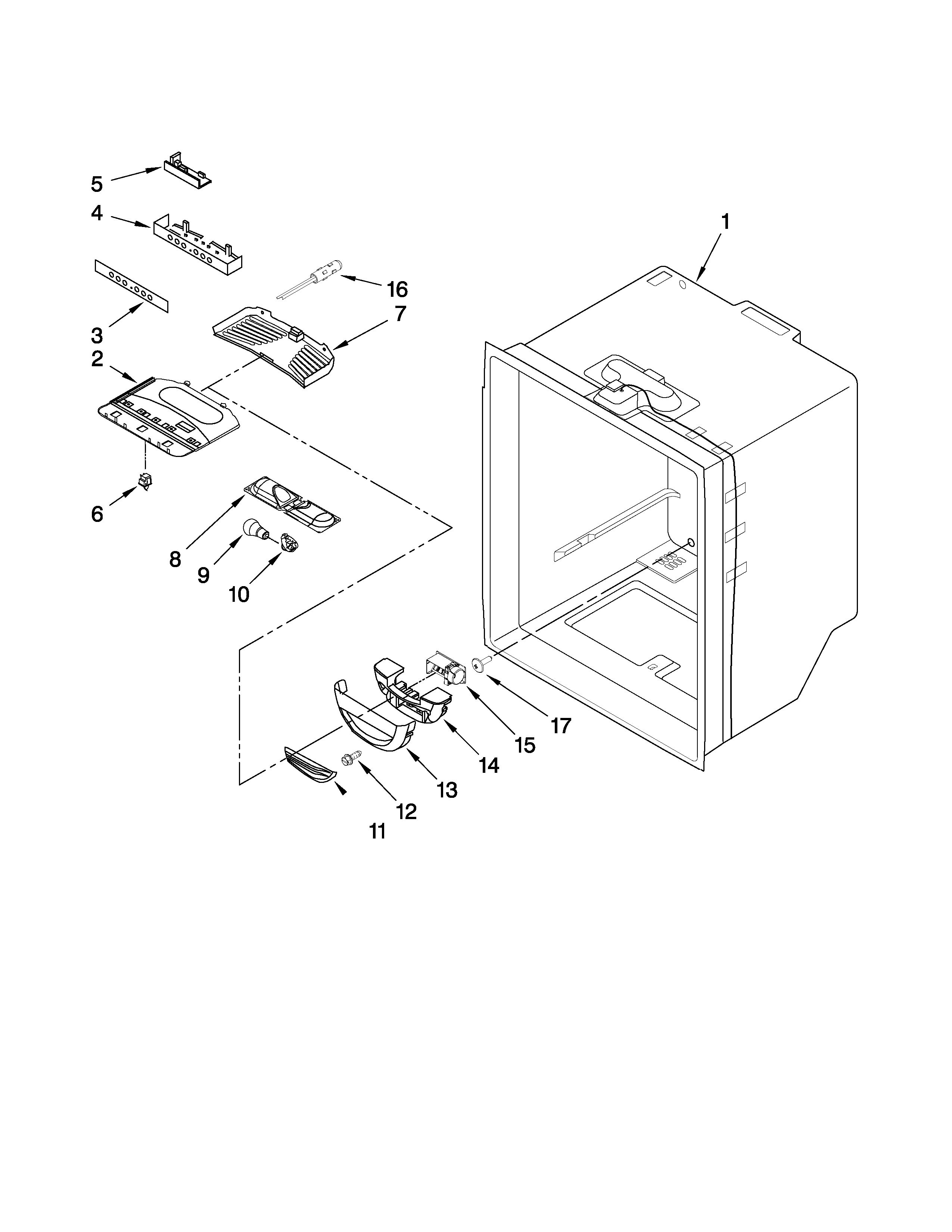 Whirlpool GB2FHDXWS00 refrigerator liner parts diagram
