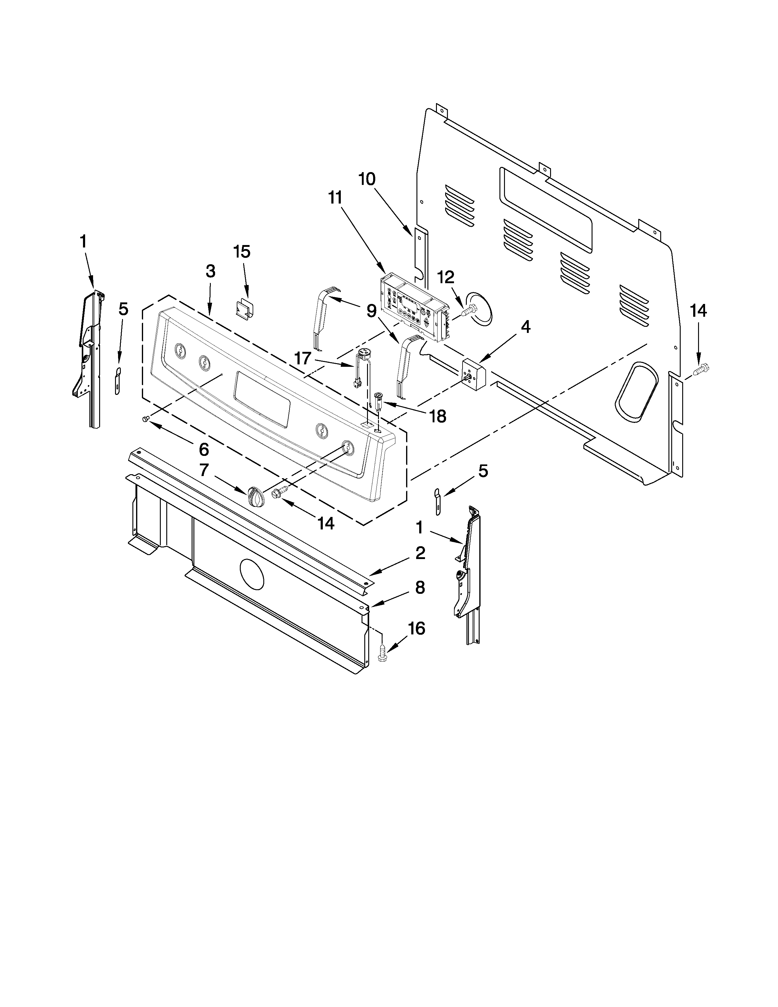Maytag YMER7651WW1 control panel parts diagram