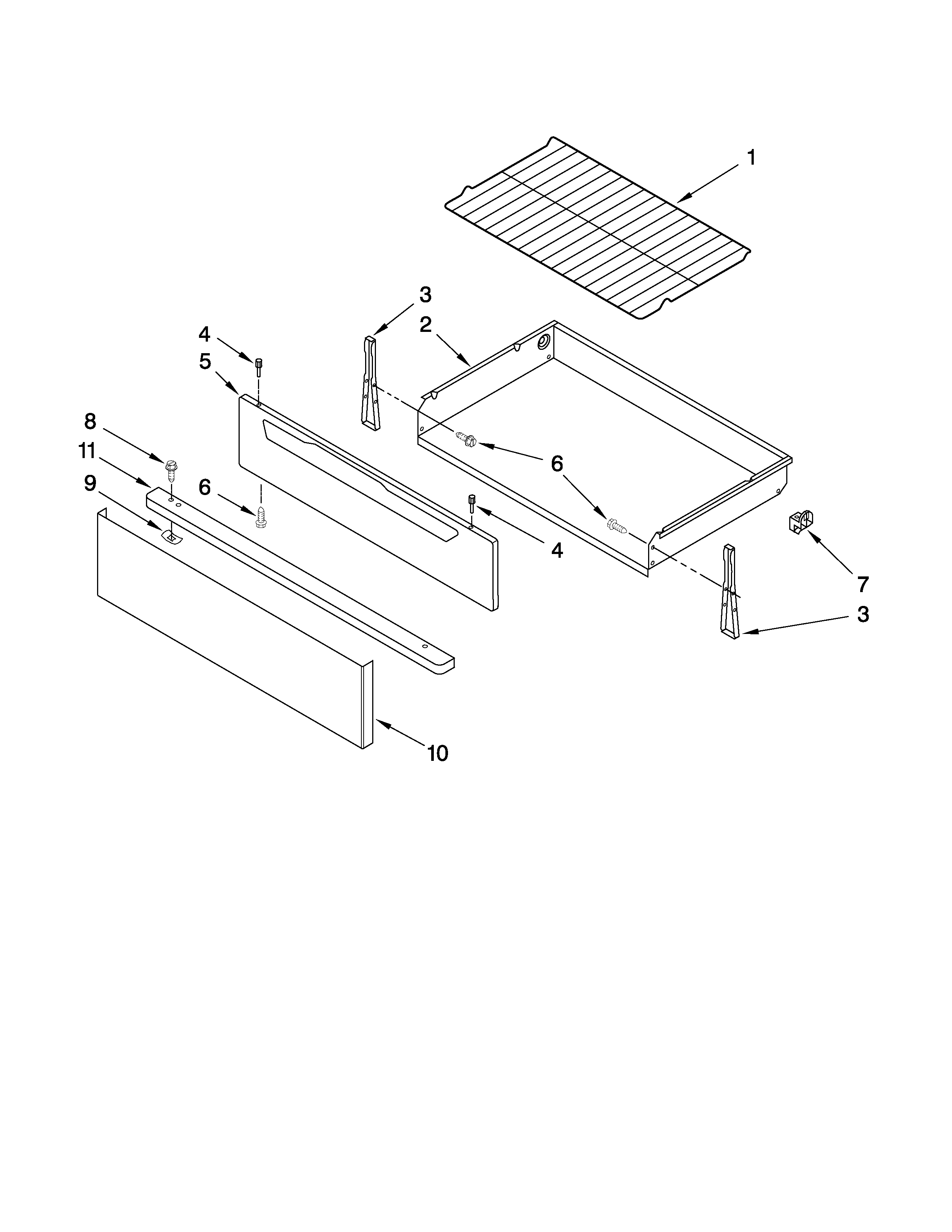 Maytag YMER7651WW1 drawer & broiler parts diagram