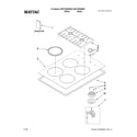 Maytag MGC7630WW00 cooktop, burner and grate parts diagram