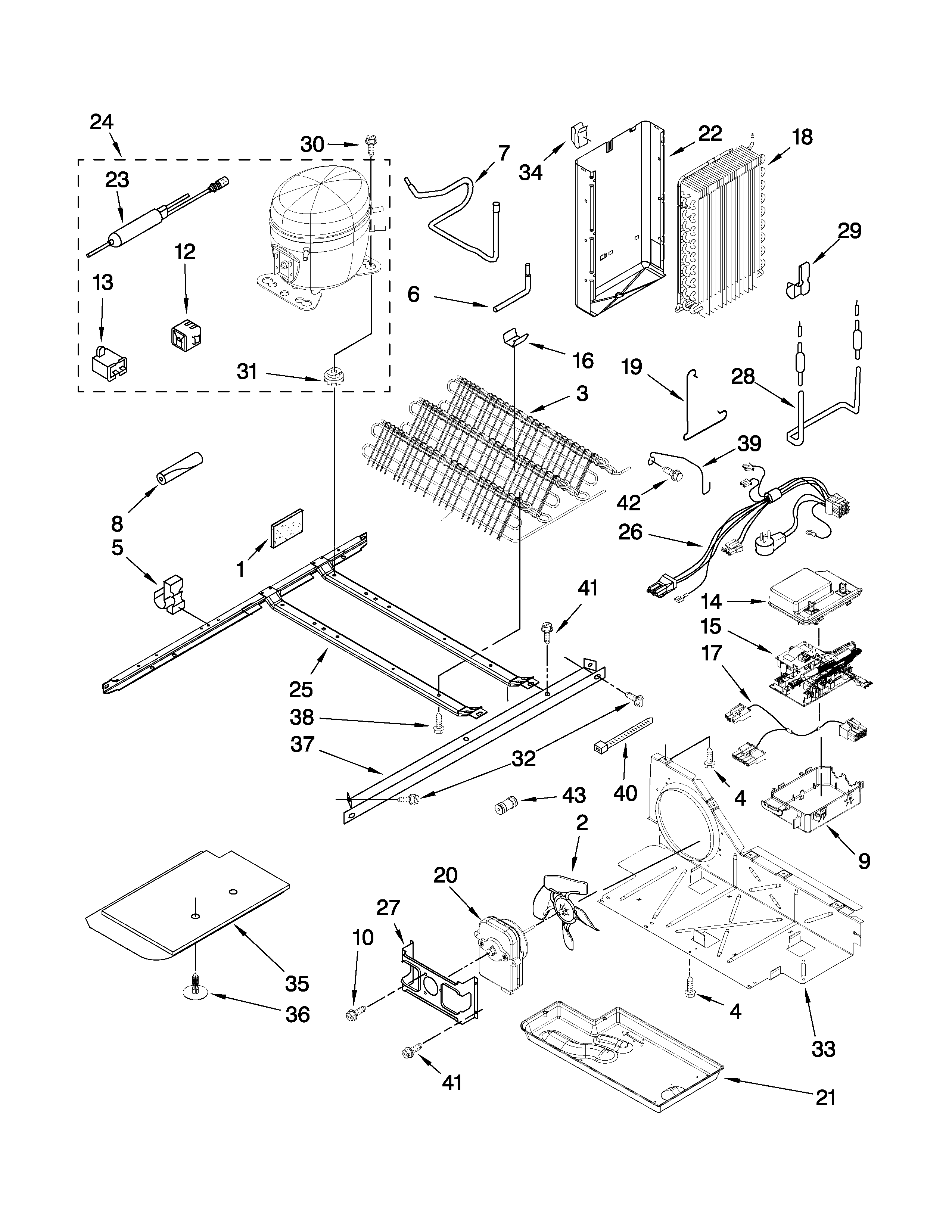 KitchenAid KSRG25FVWH02 unit parts diagram