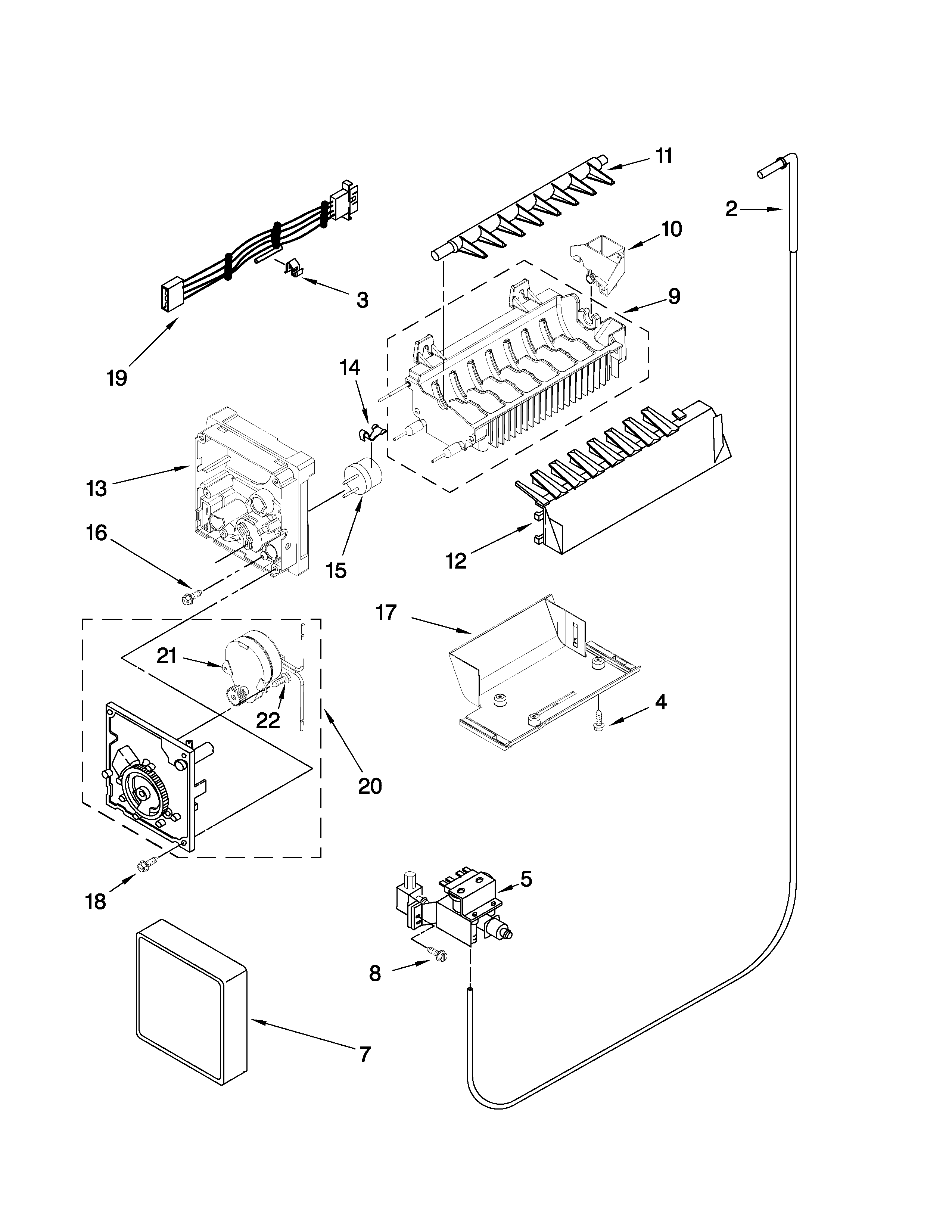 Maytag MSD2553WEB00 icemaker parts diagram