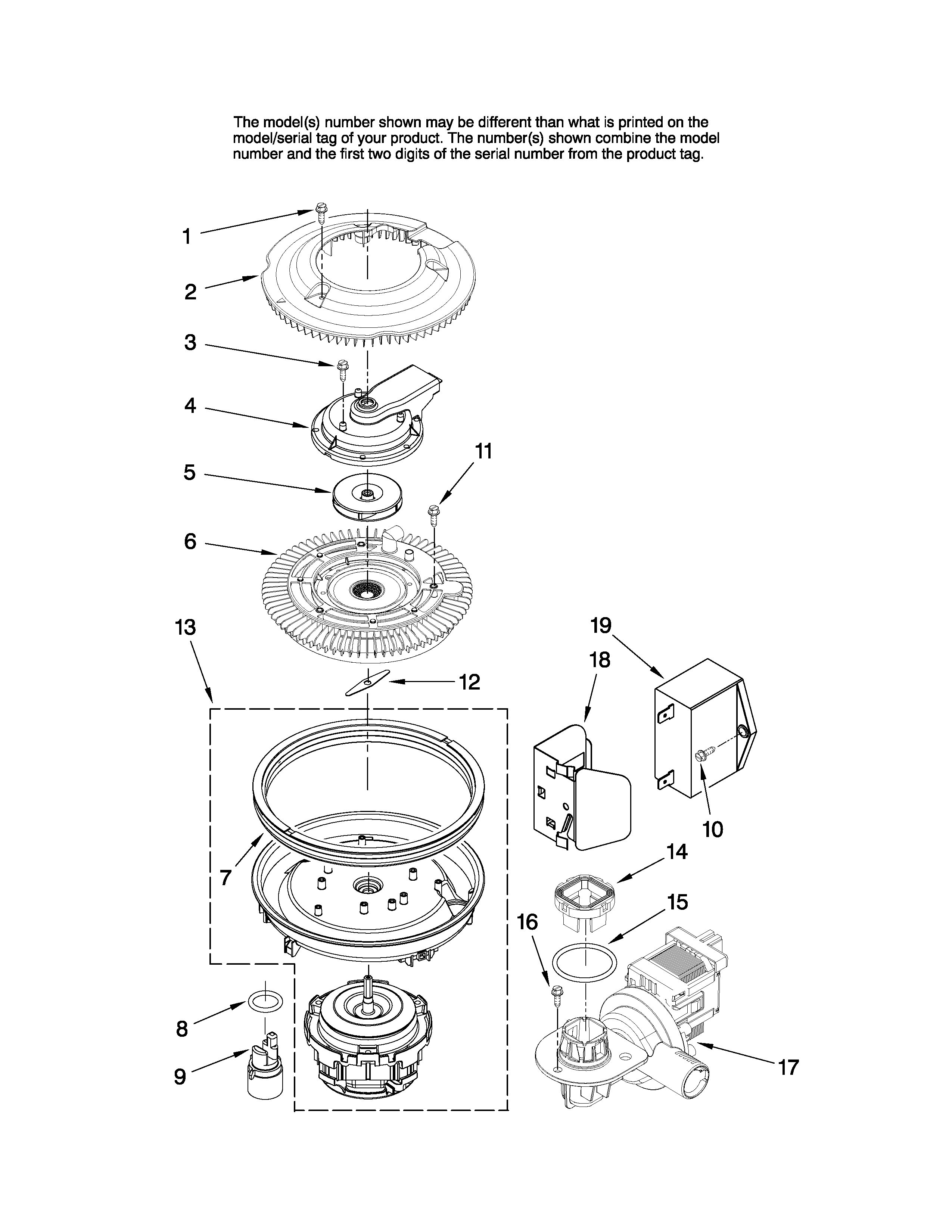 Maytag MDB4651AWB3 pump and motor parts diagram