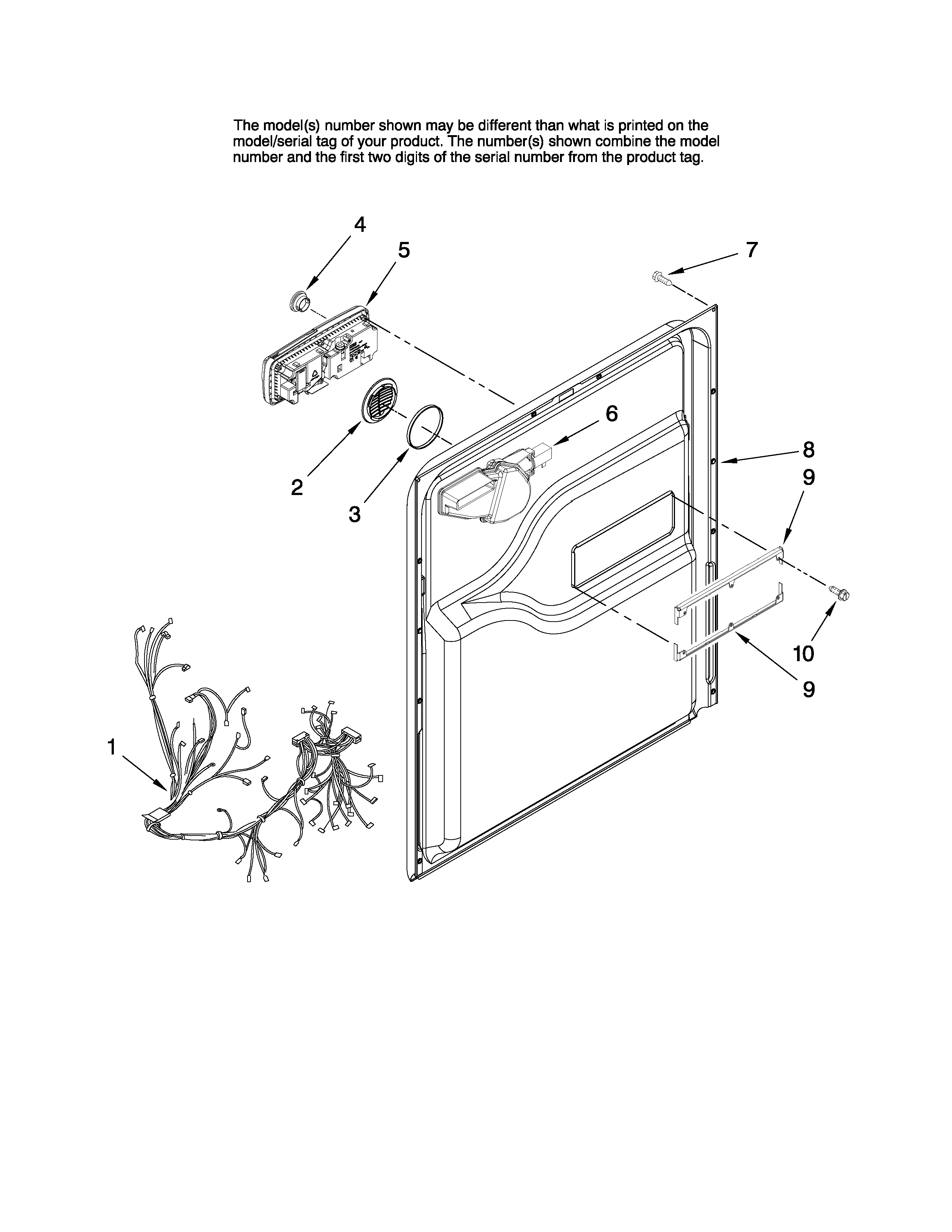 Maytag MDB6701AWQ3 door and latch parts diagram