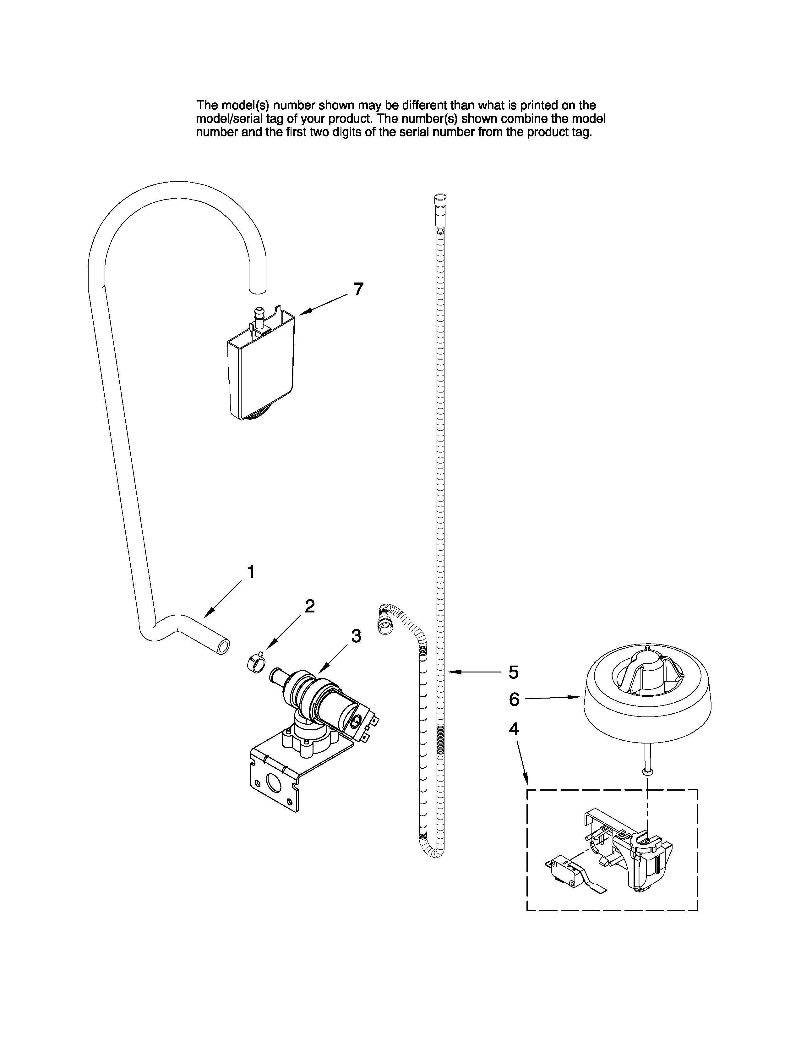Maytag MDB6701AWQ3 fill and overfill parts diagram