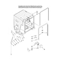 Maytag MDB6701AWB3 tub and frame parts diagram