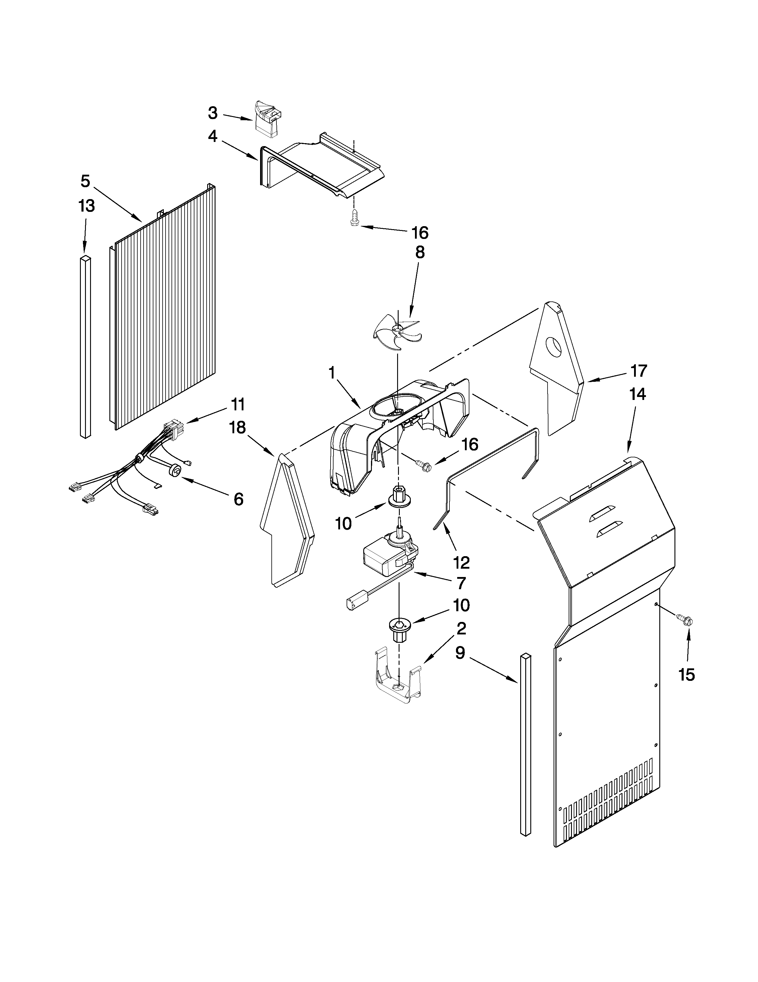 Jenn-Air JCB2587WEF00 air flow parts diagram