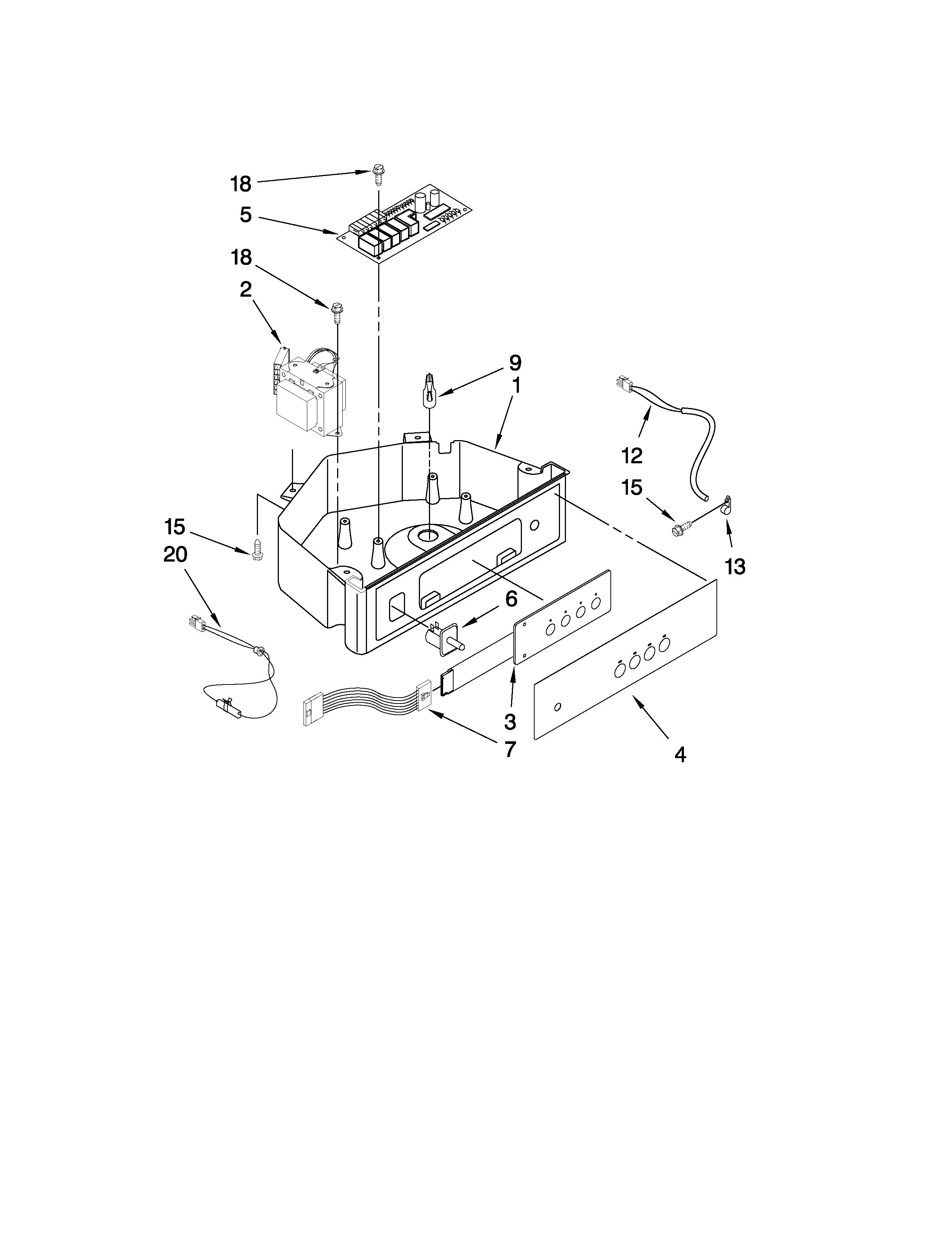 KitchenAid KUIC18NNTS3 control panel parts diagram
