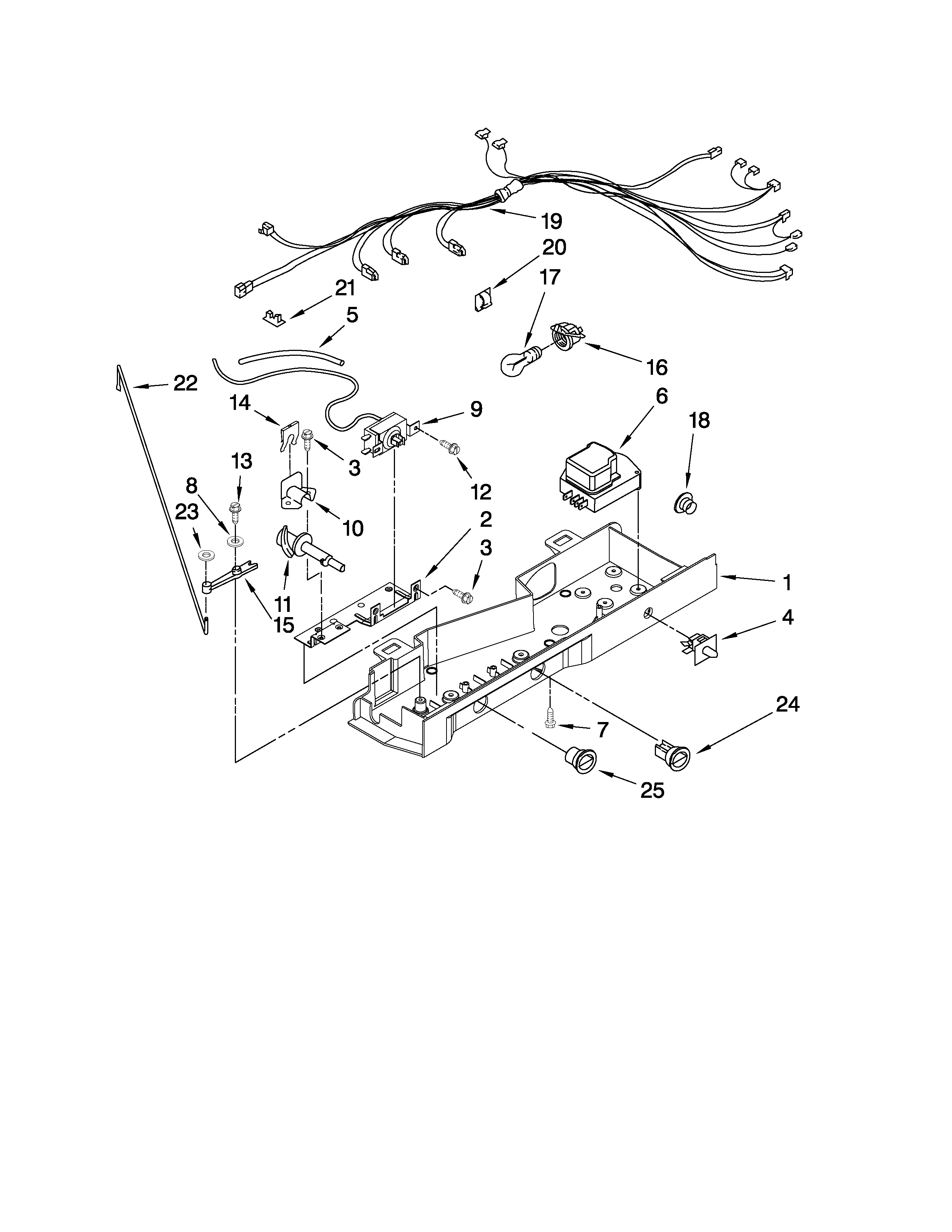 Whirlpool 8ED5FHKXVY01 control parts diagram