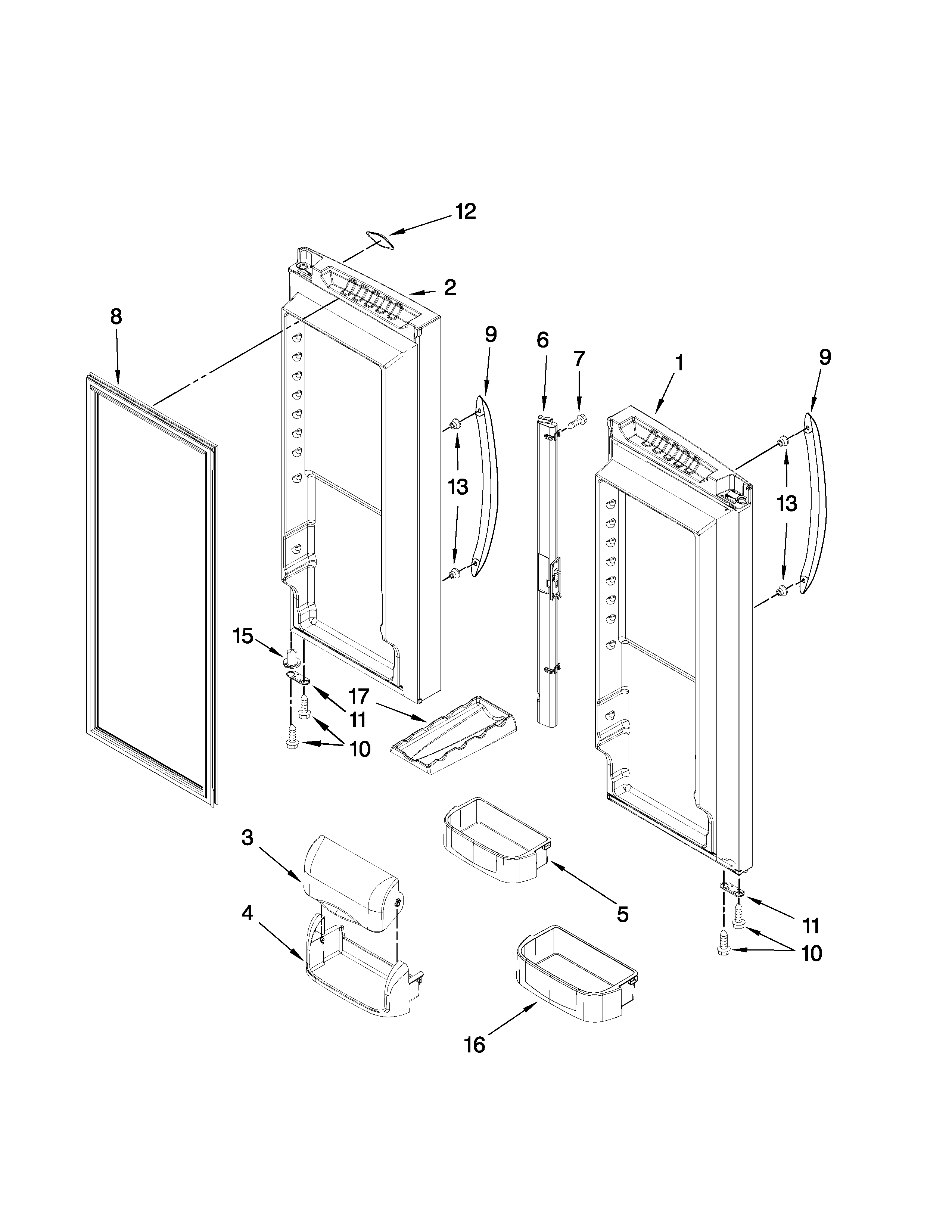 Maytag G32526PEKB3 refrigerator door parts diagram