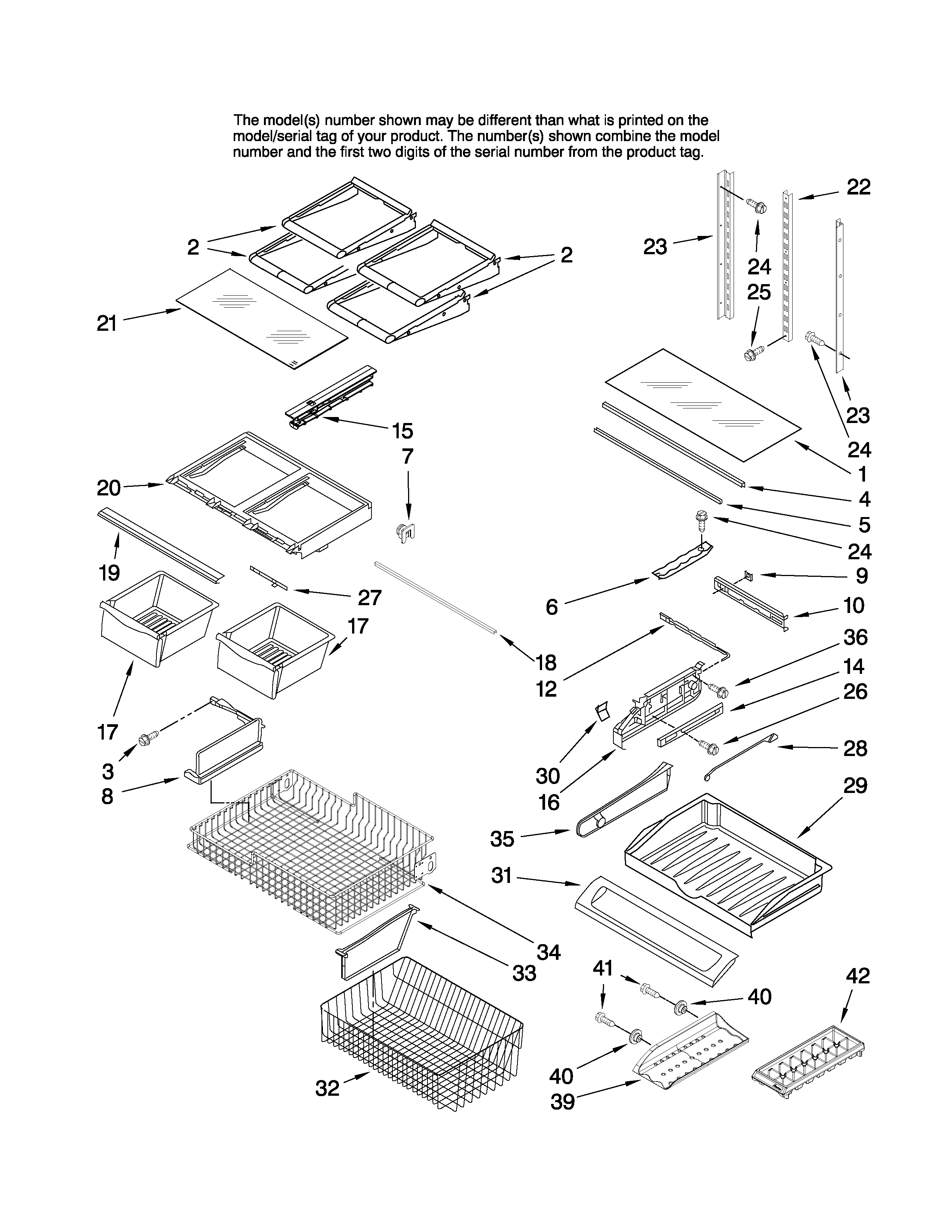 Maytag G32526PEKB3 shelf parts diagram