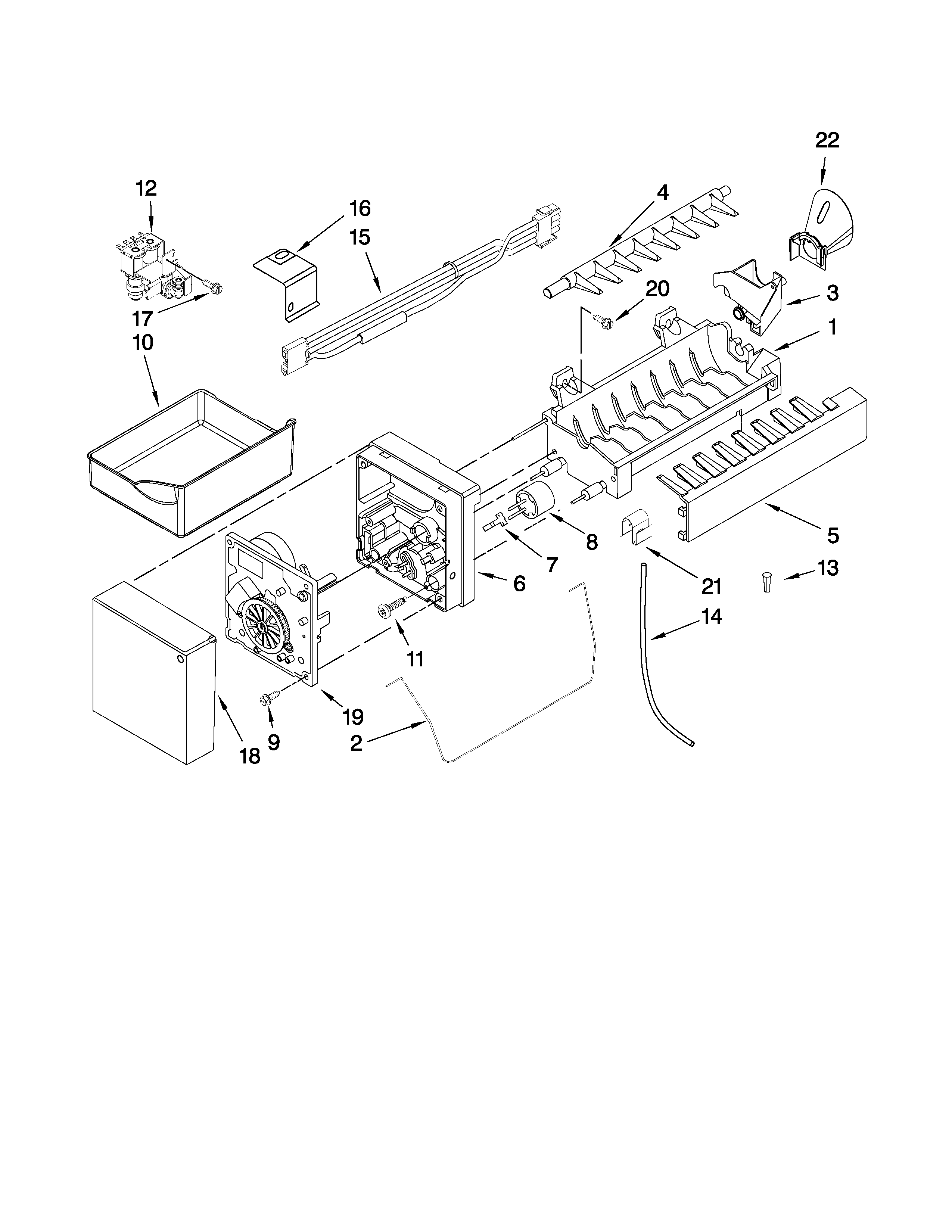 Jenn-Air JFC2089HPF3 icemaker parts diagram