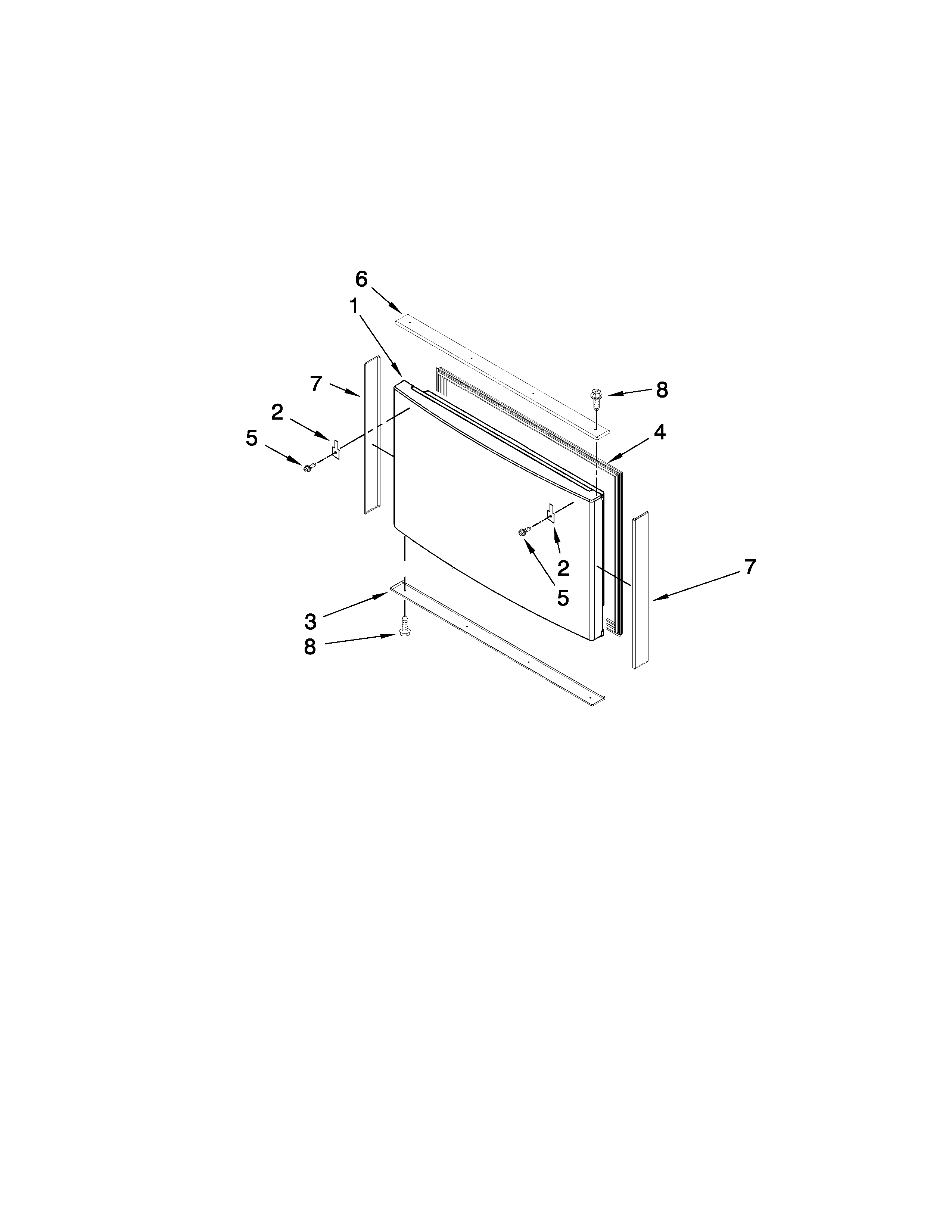 Jenn-Air JFC2089HTB3 freezer door parts diagram