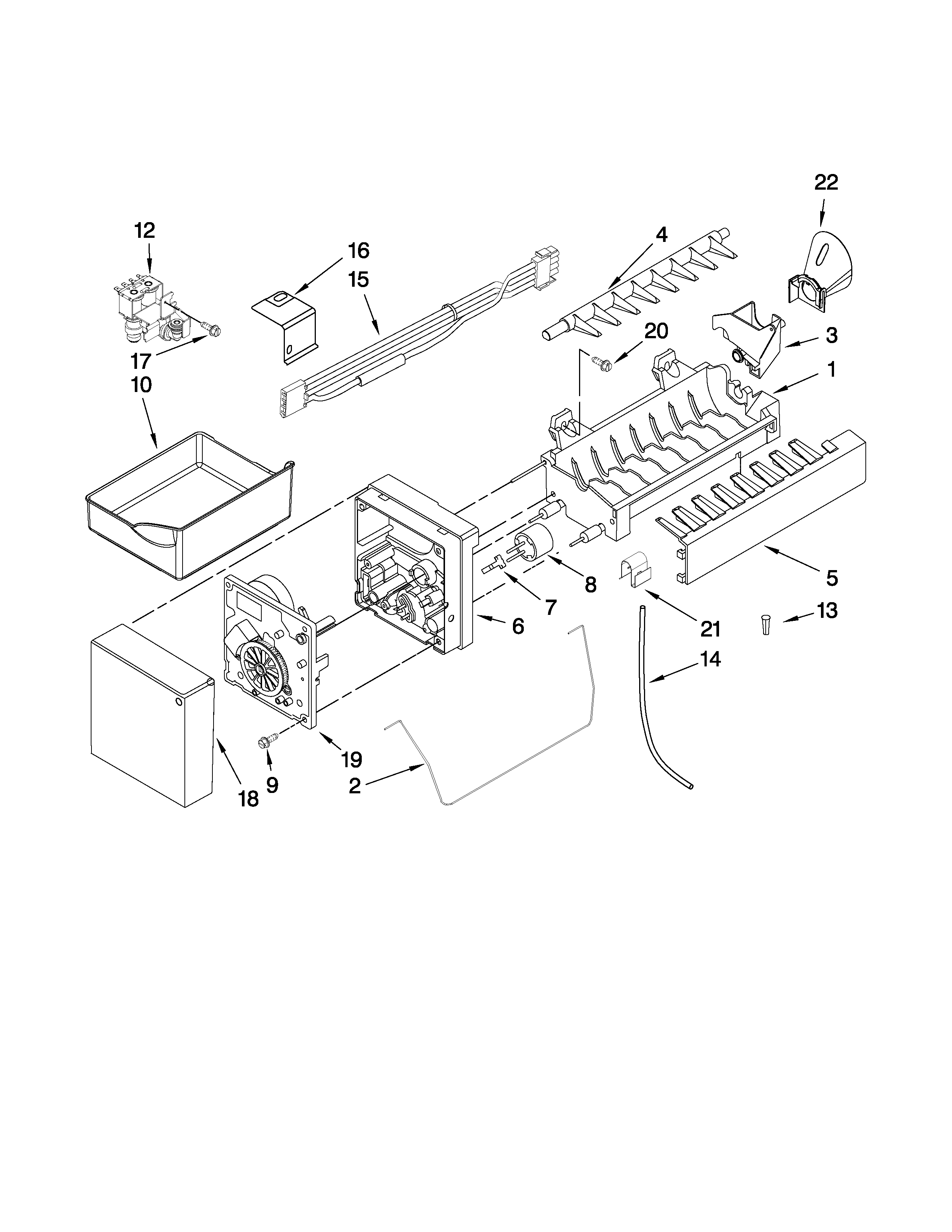 Jenn-Air JFC2089HTB3 icemaker parts diagram