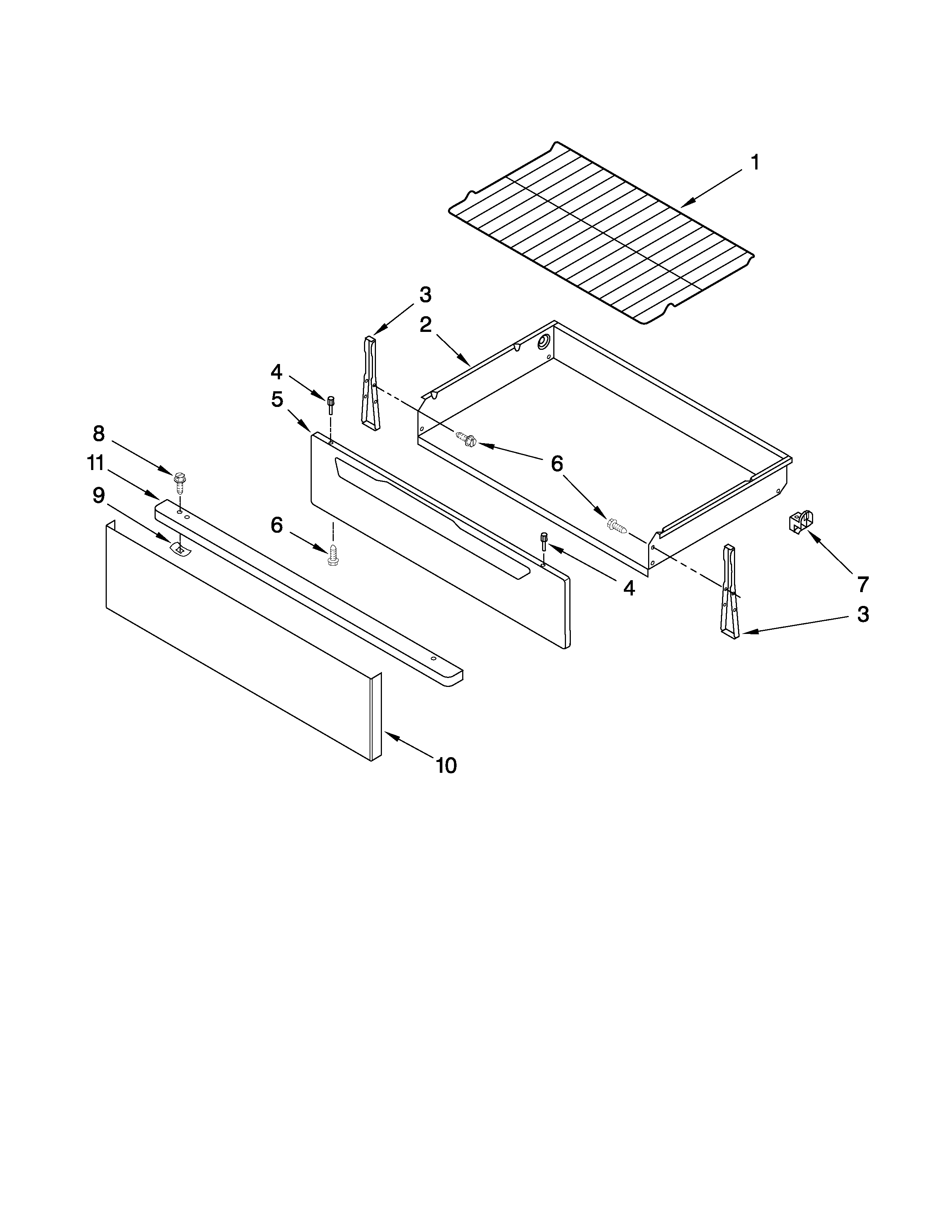 Maytag YMER7662WS1 drawer & broiler parts diagram
