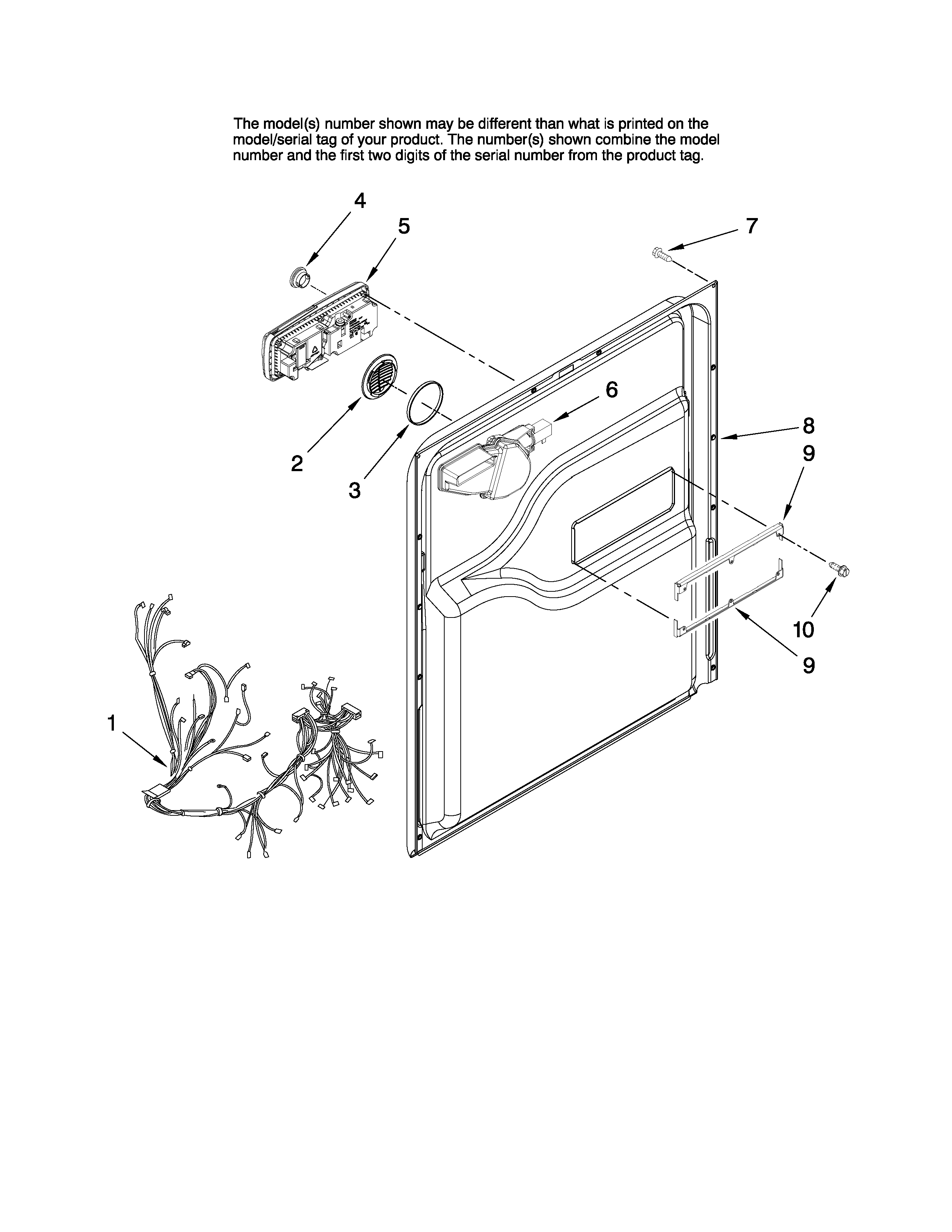 Maytag MDBH945AWB1 door and latch parts diagram