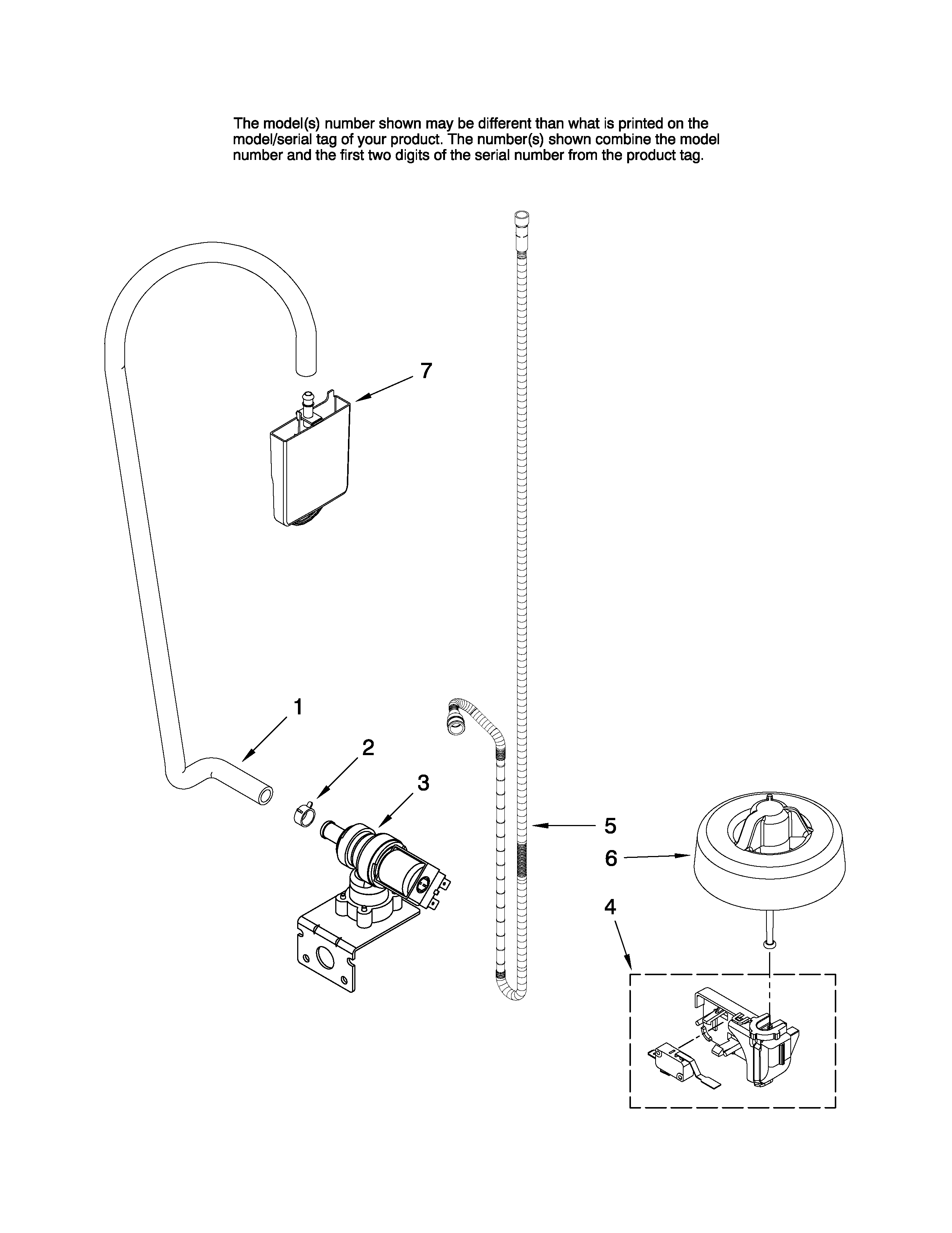 Maytag MDBH945AWB1 fill and overfill parts diagram