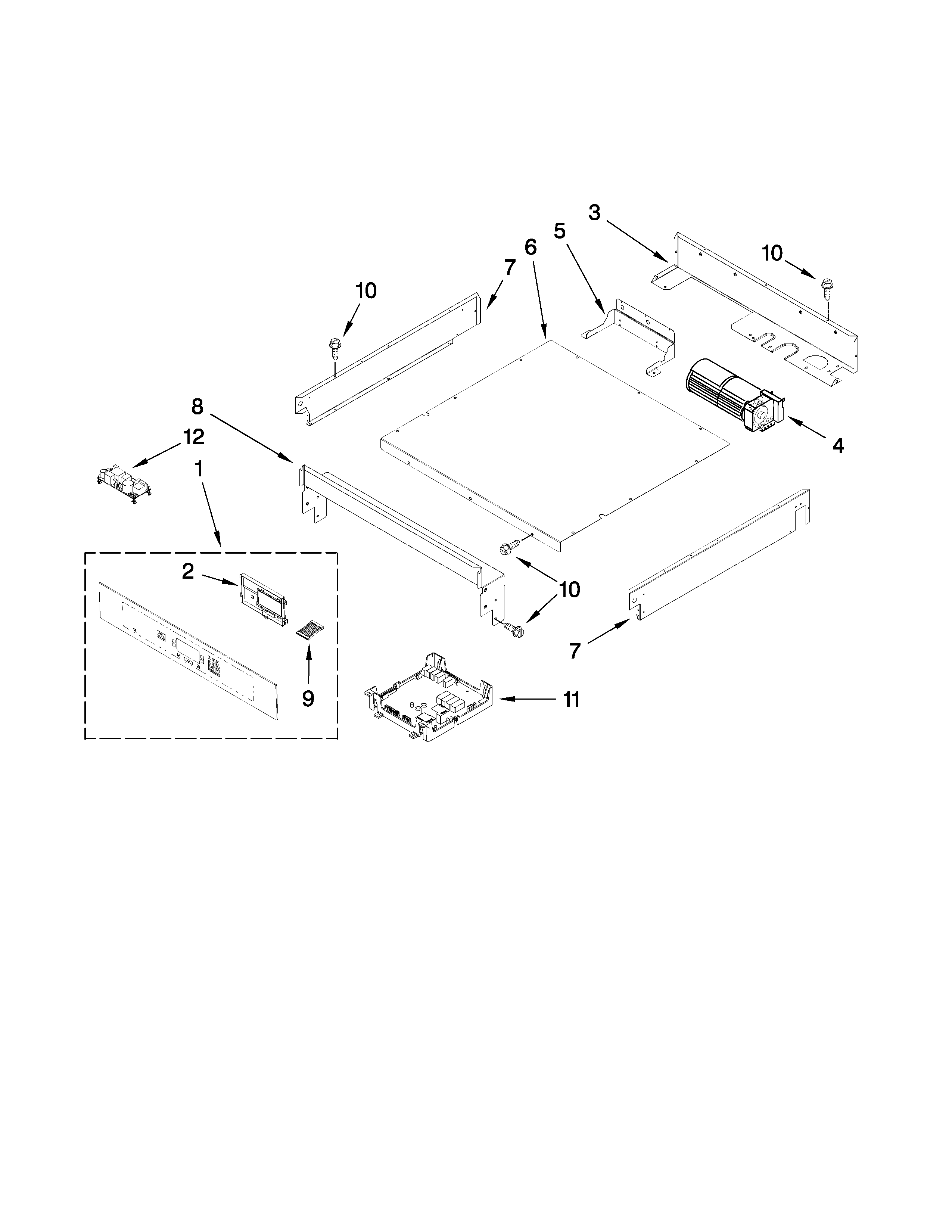 Jenn-Air JJW3430WB00 control panel parts diagram
