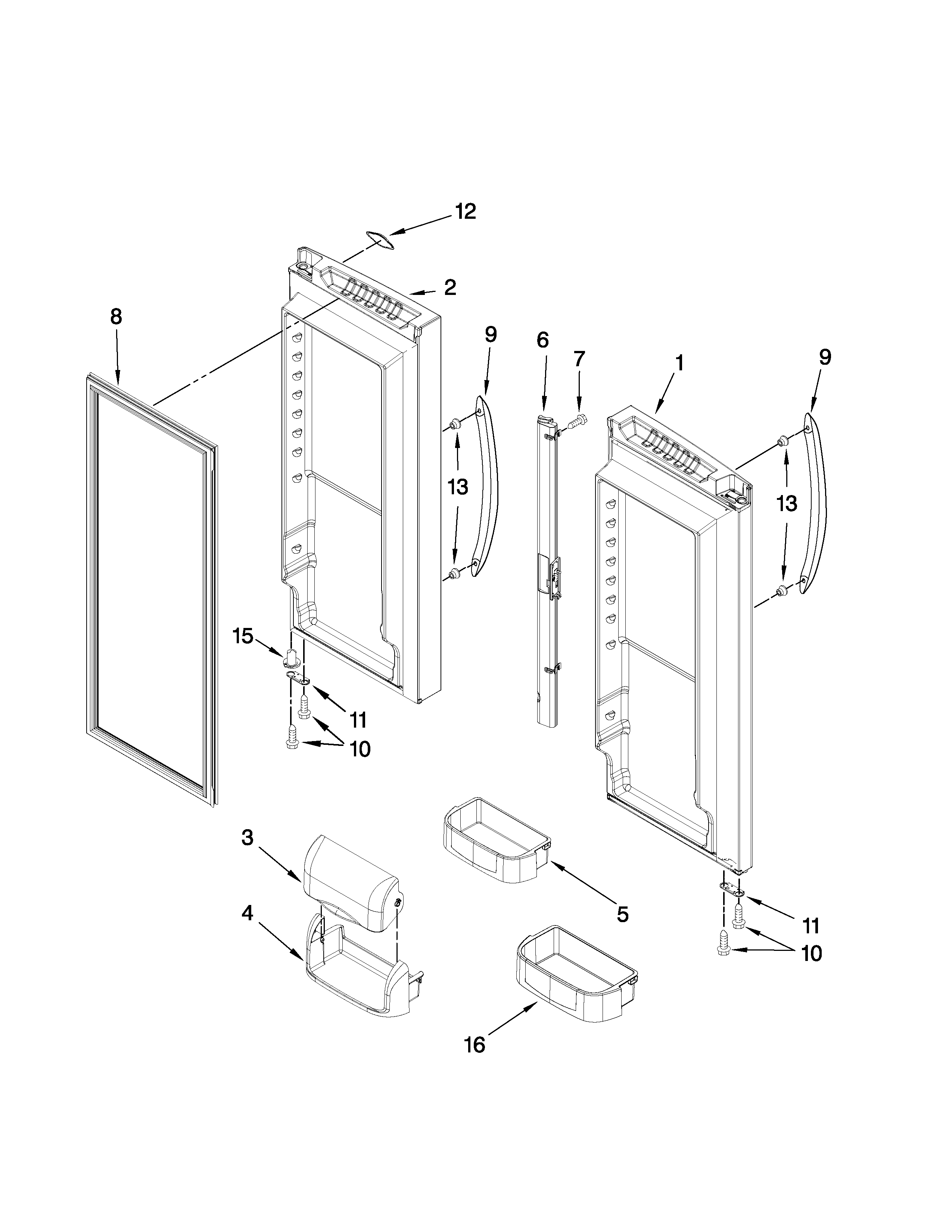Maytag G32026PEKW3 refrigerator door parts diagram