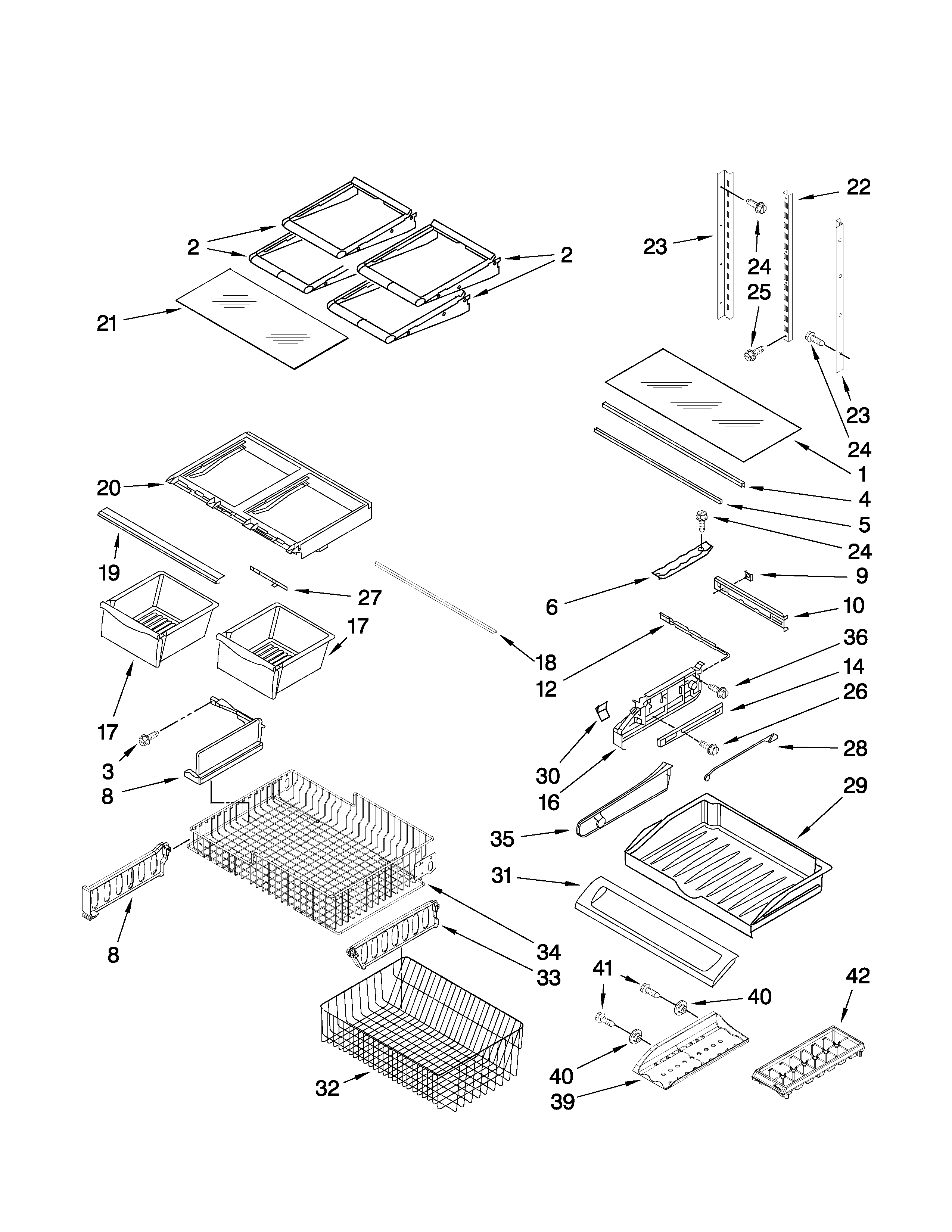 Maytag G32026PEKW3 shelf parts diagram