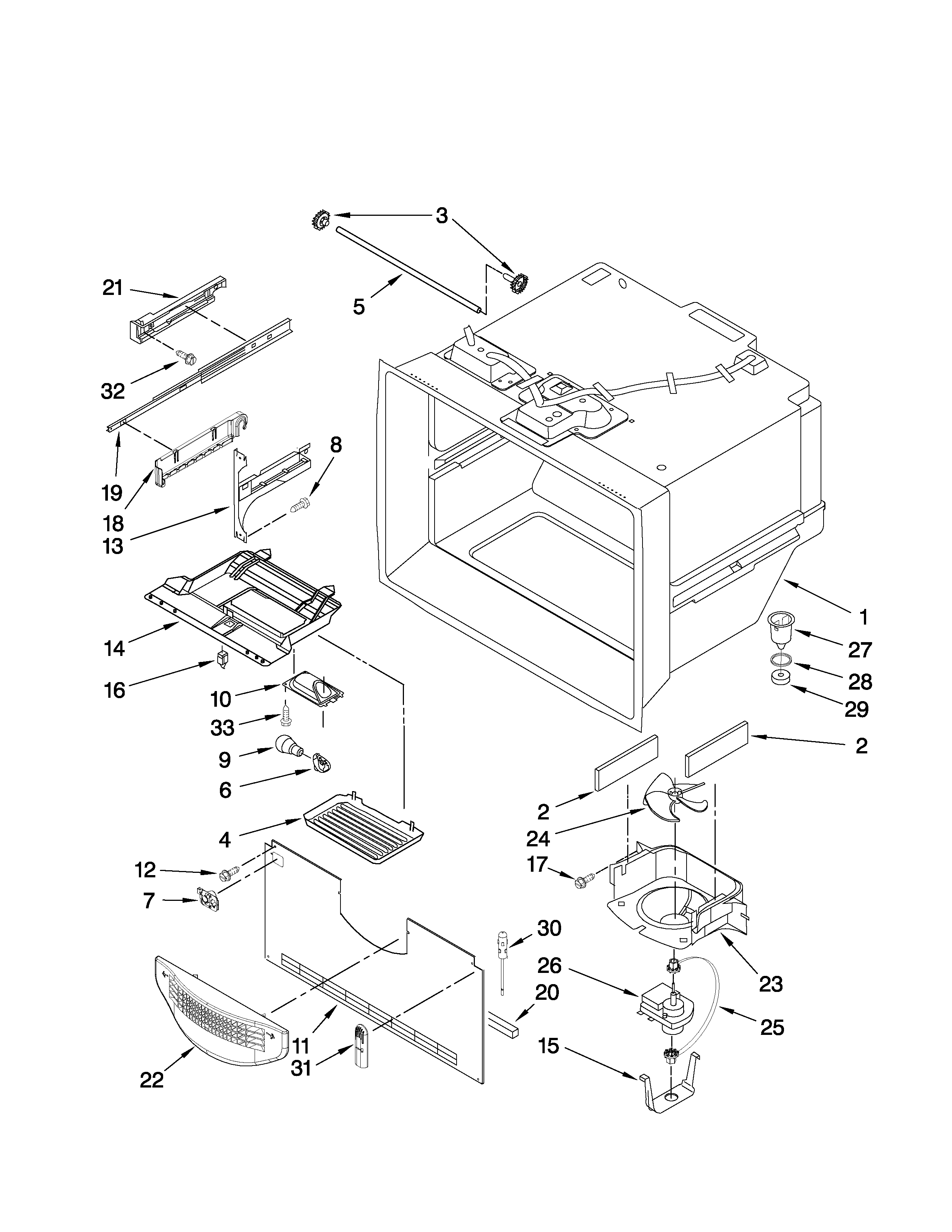 Maytag G37026FEAS1 freezer liner parts diagram