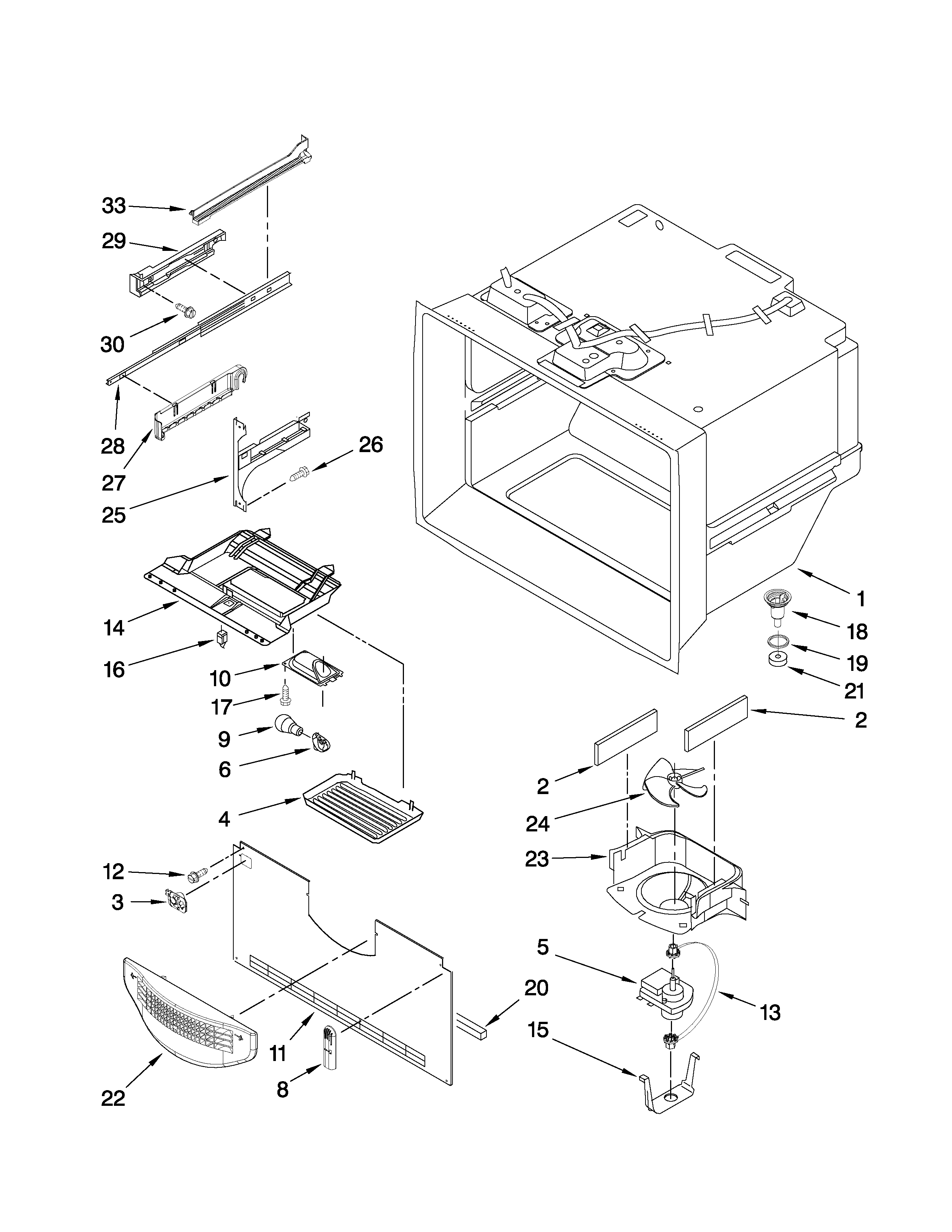 Maytag MFD2562VEA1 freezer liner parts diagram