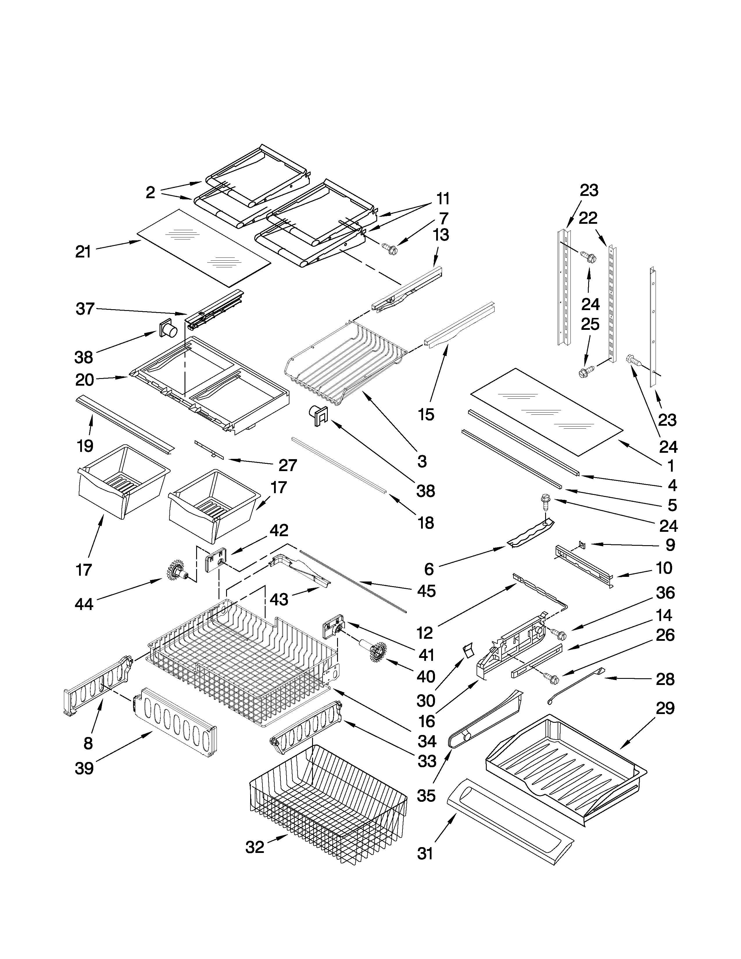Maytag MFD2562VEA1 shelf parts diagram