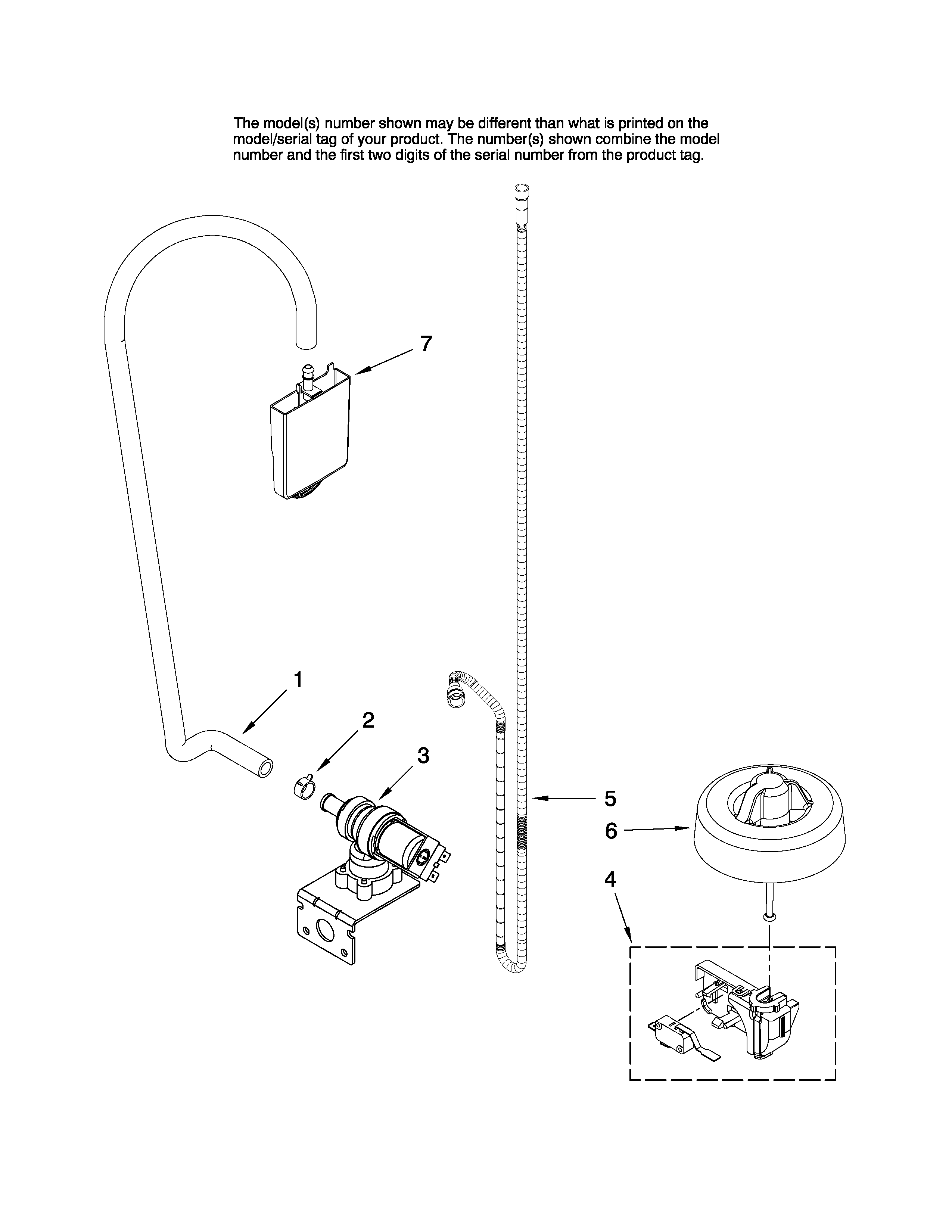Maytag MDBH968AWB3 fill and overfill parts diagram