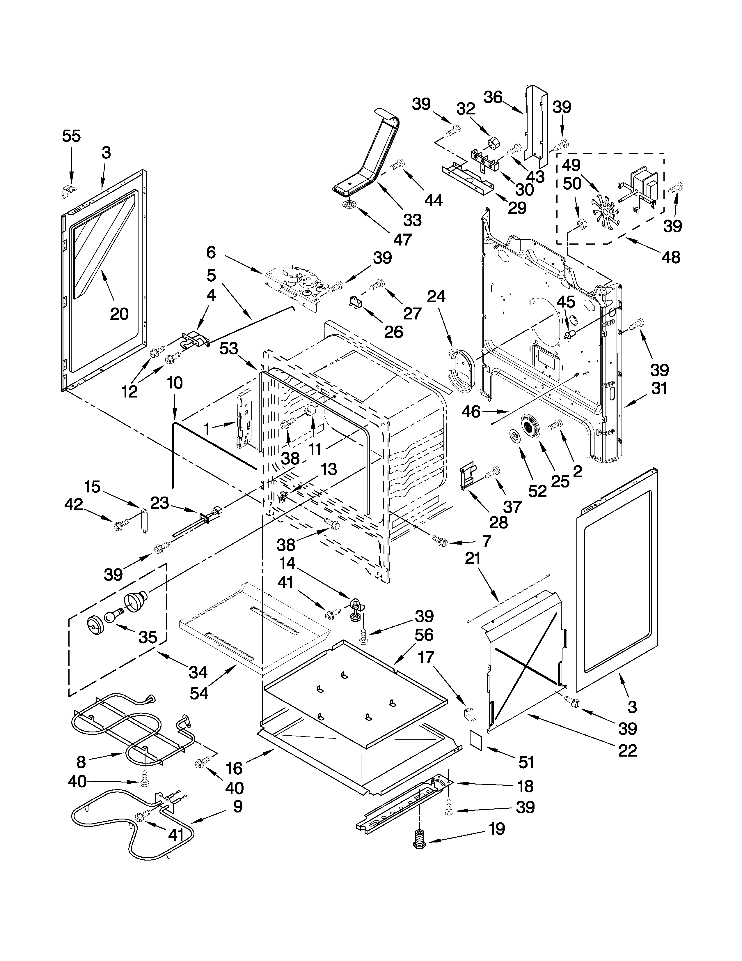 Maytag MER7765WW1 chassis parts diagram