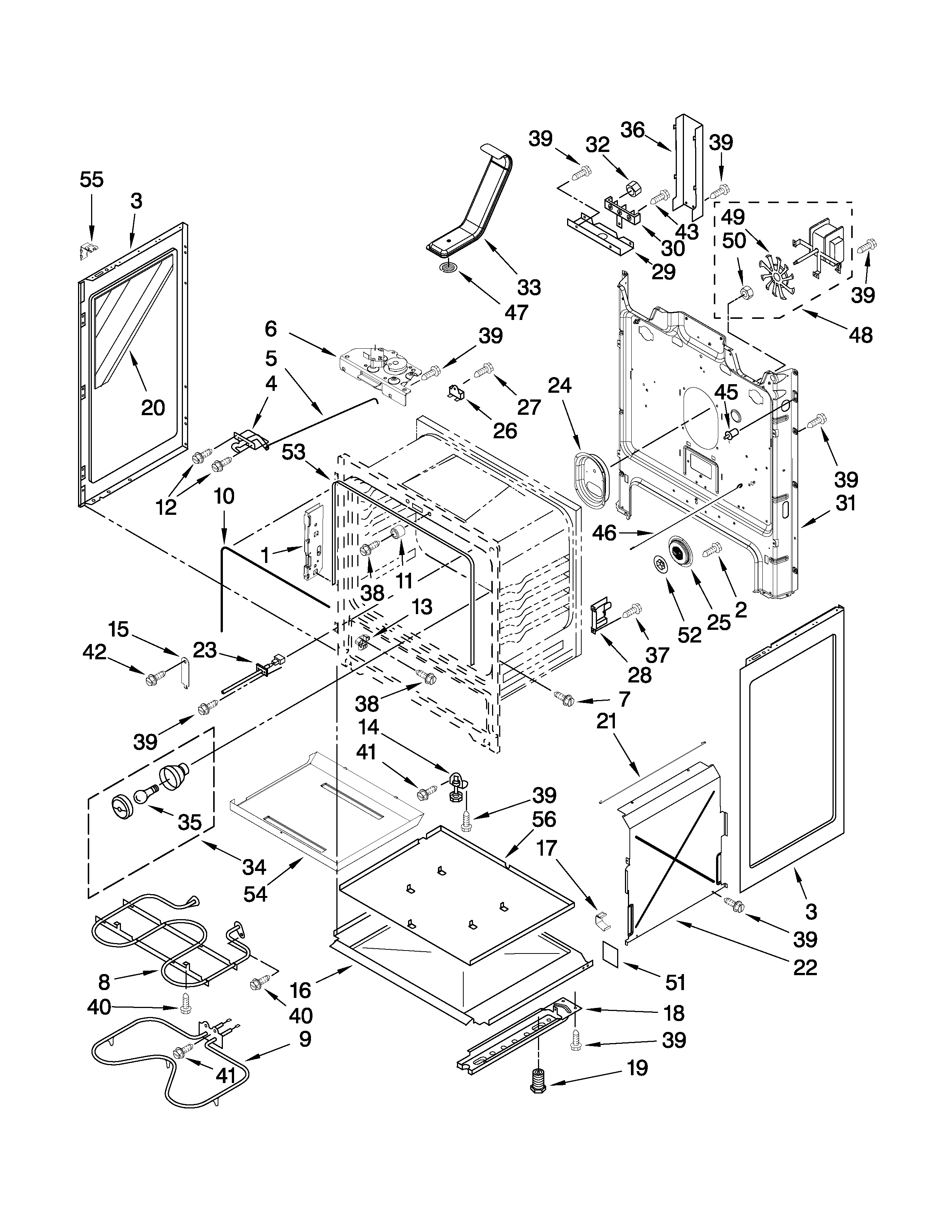 Maytag YMER7765WW1 chassis parts diagram