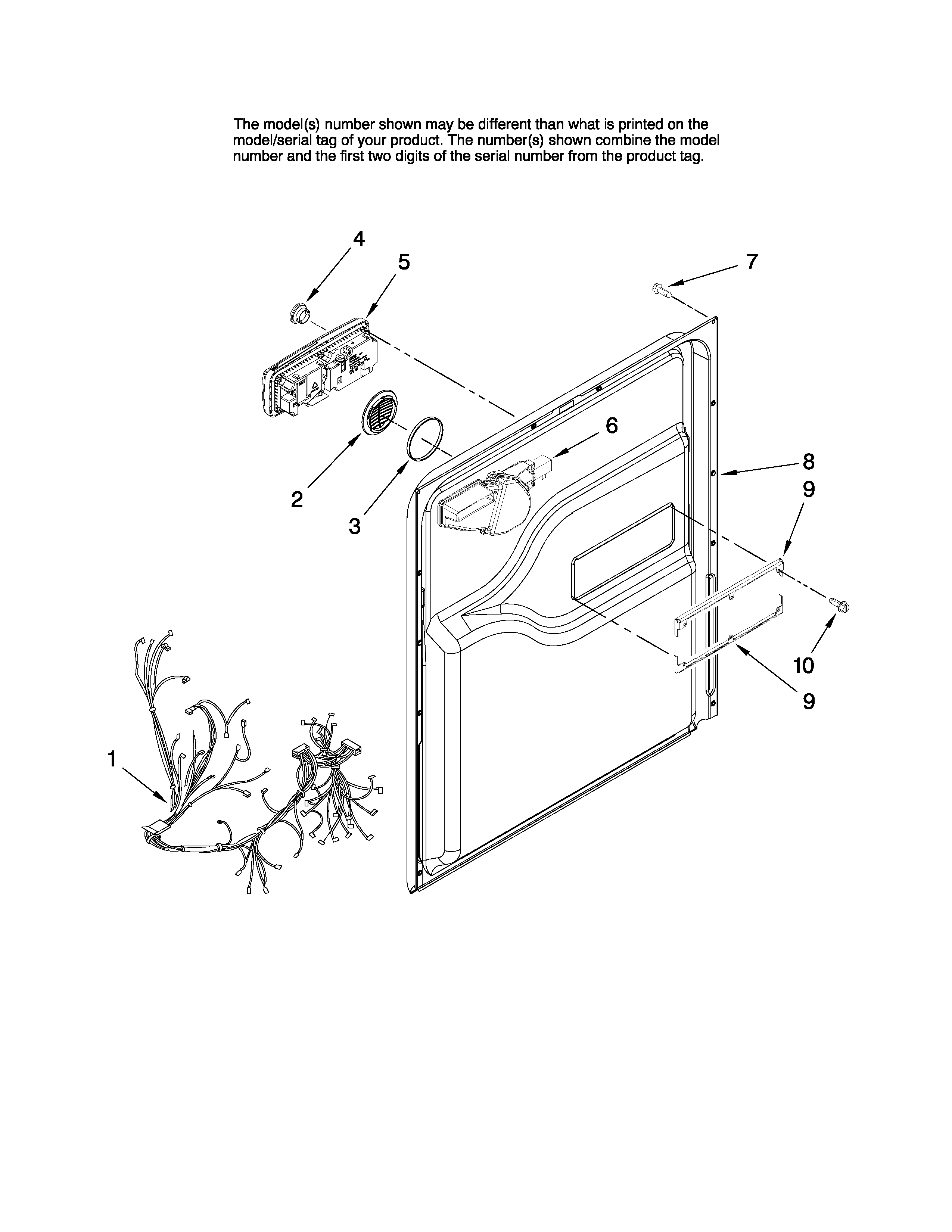 Maytag MDBH955AWQ2 door and latch parts diagram