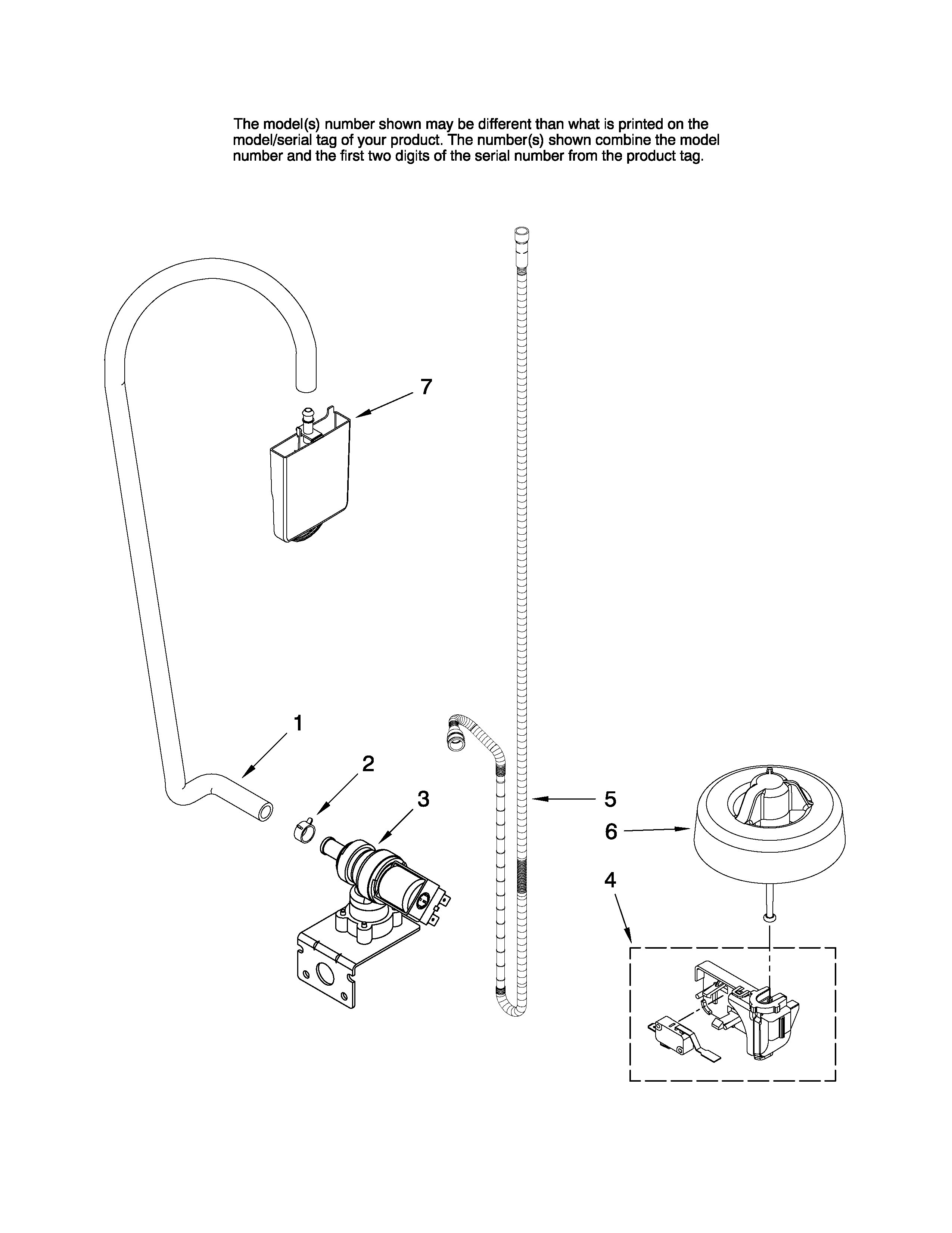 Maytag MDBH955AWQ2 fill and overfill parts diagram