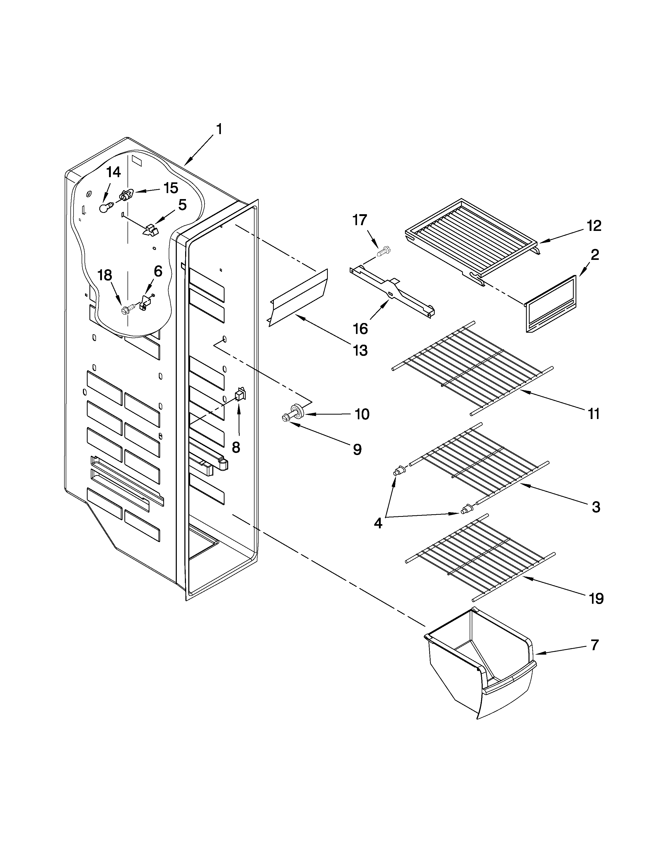 Ikea ID5HHEXVQ01 freezer liner parts diagram