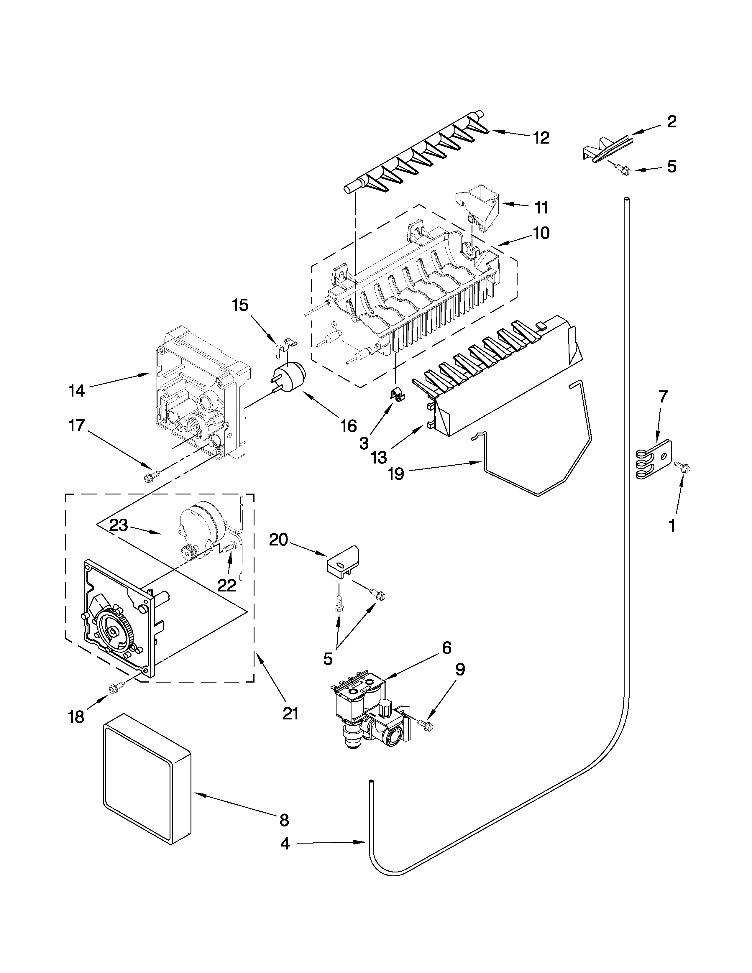 Ikea ID5HHEXVQ01 icemaker parts diagram