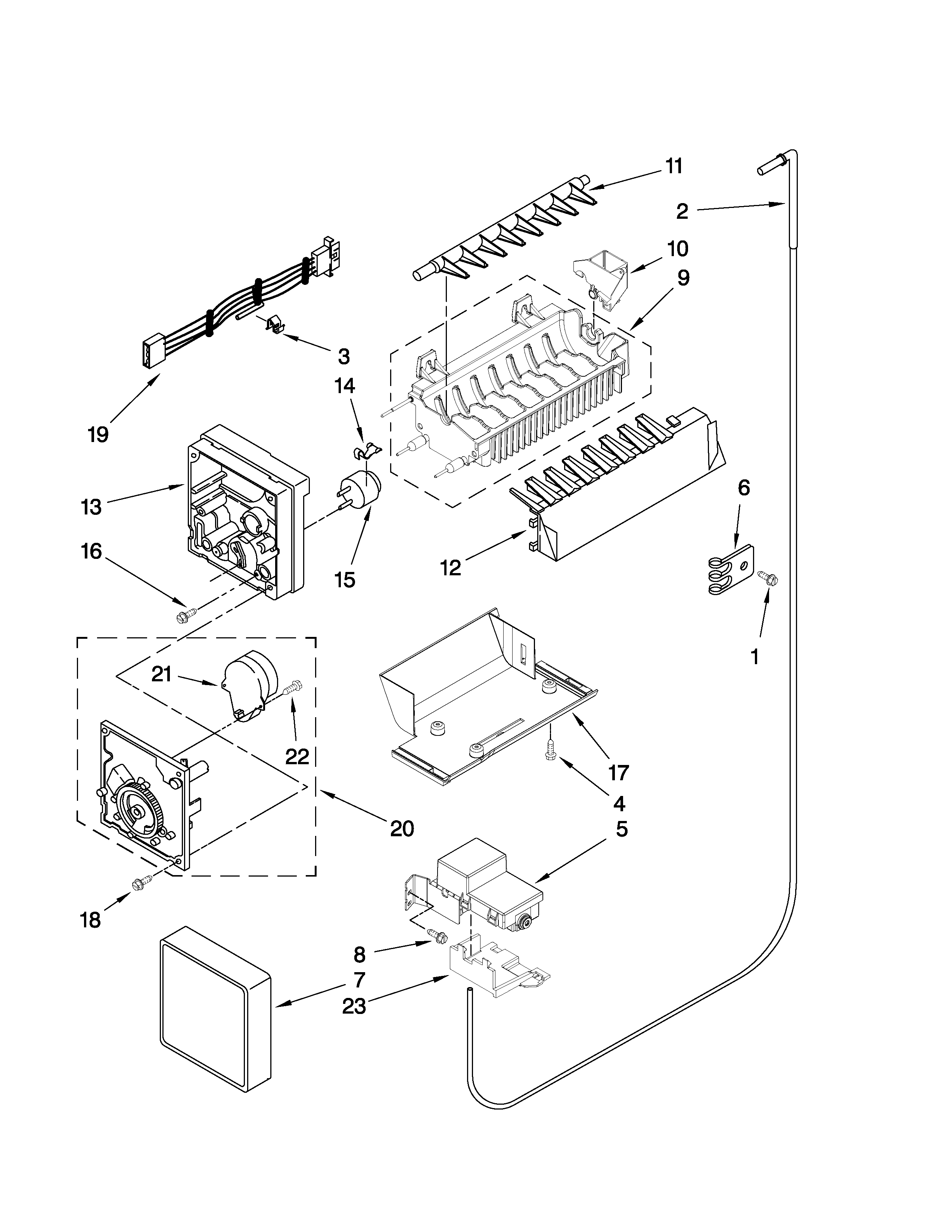 Whirlpool GS6NHAXVY03 icemaker parts diagram