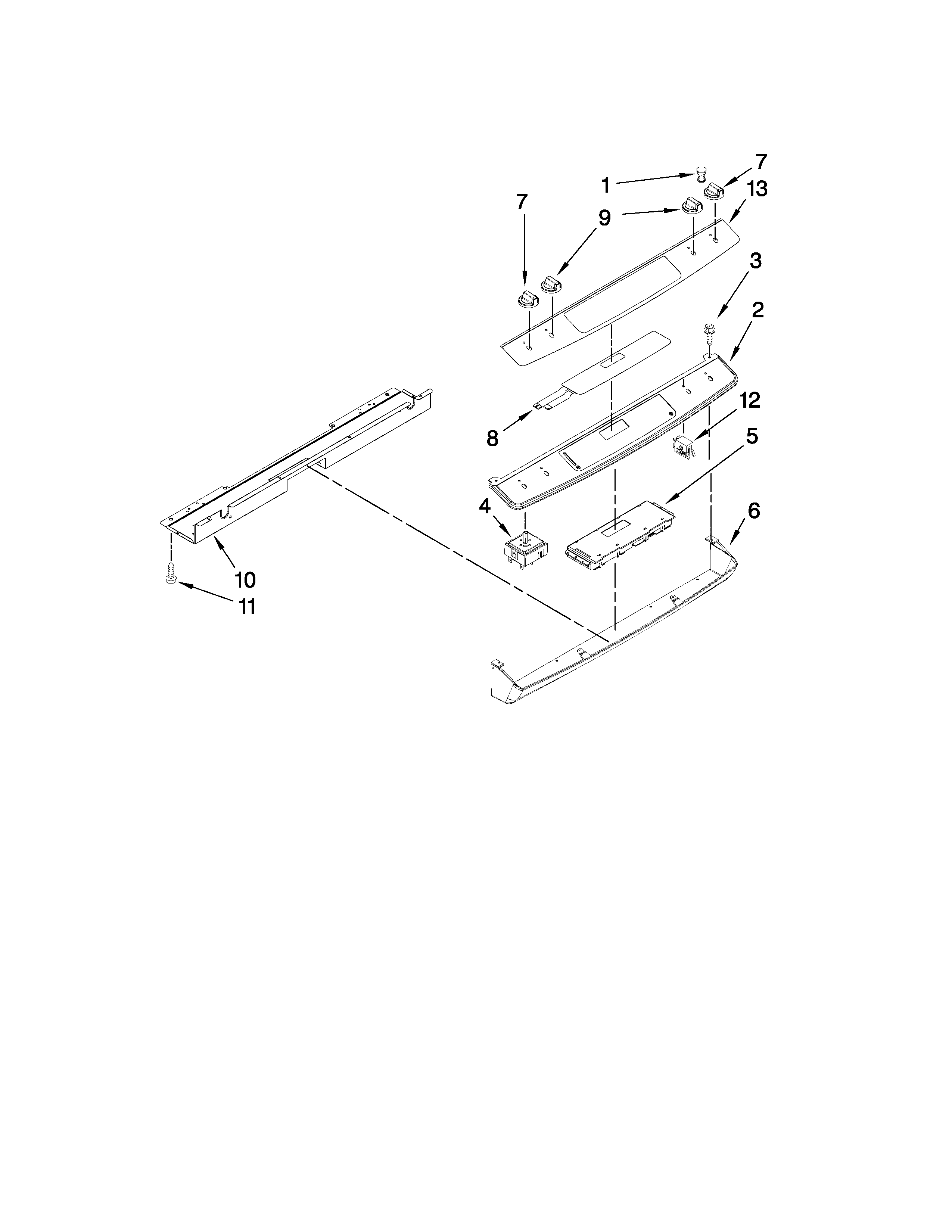Whirlpool GY397LXUS02 control panel parts diagram