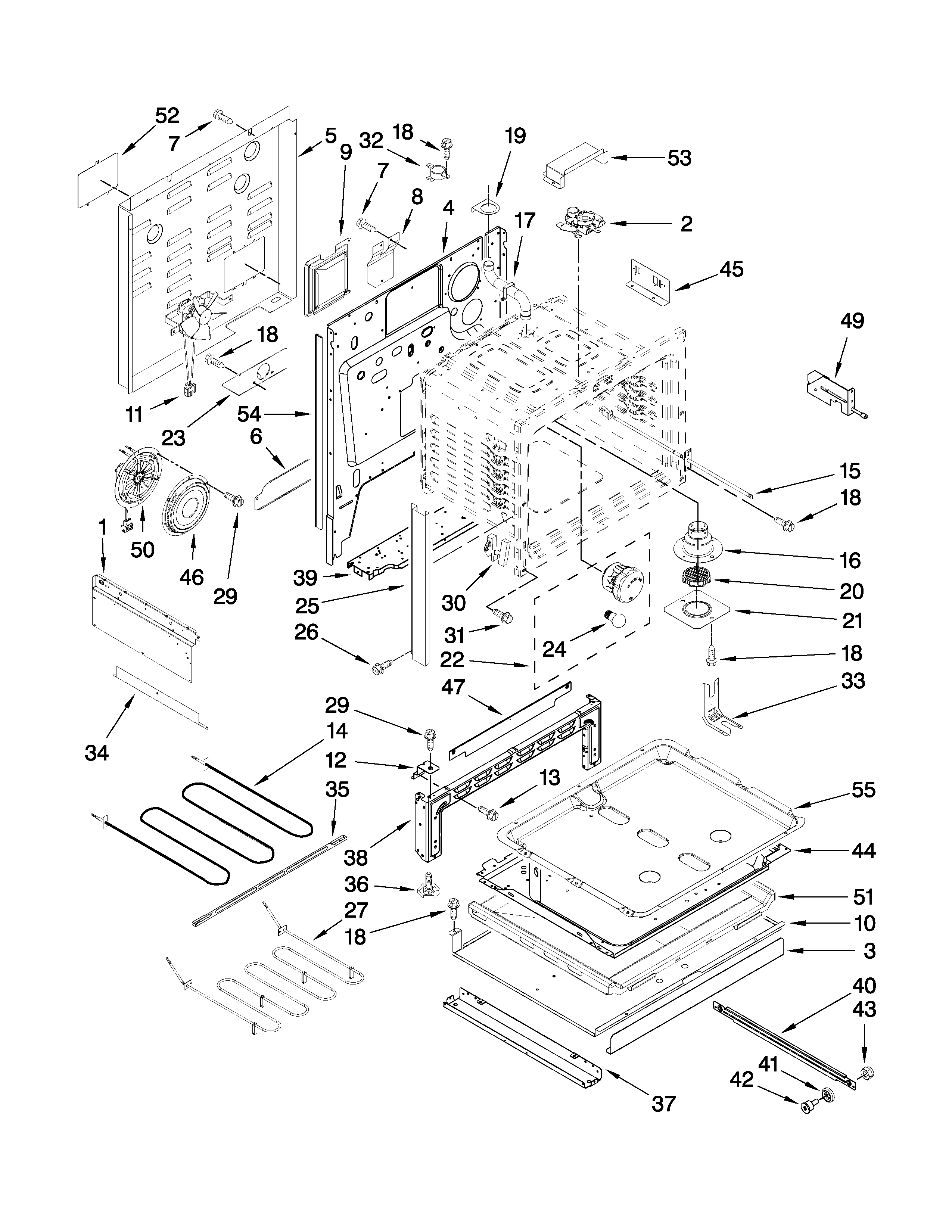 Whirlpool YGY399LXUB03 chassis parts diagram
